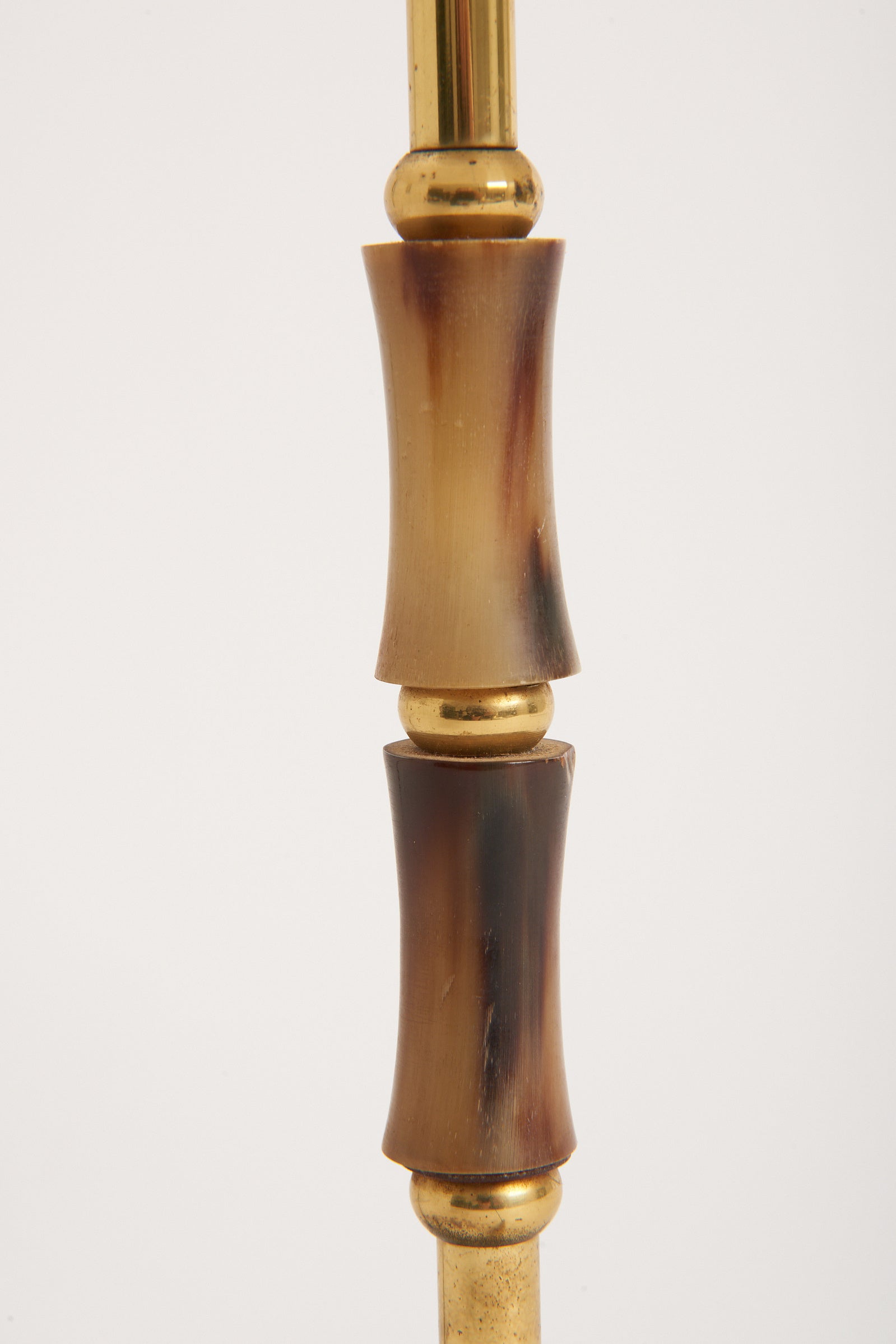 Mid-Century Brass and Horn Table Lamp