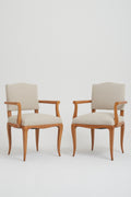 7616- Pair of Art Deco Sycamore Armchairs att. to René Prou