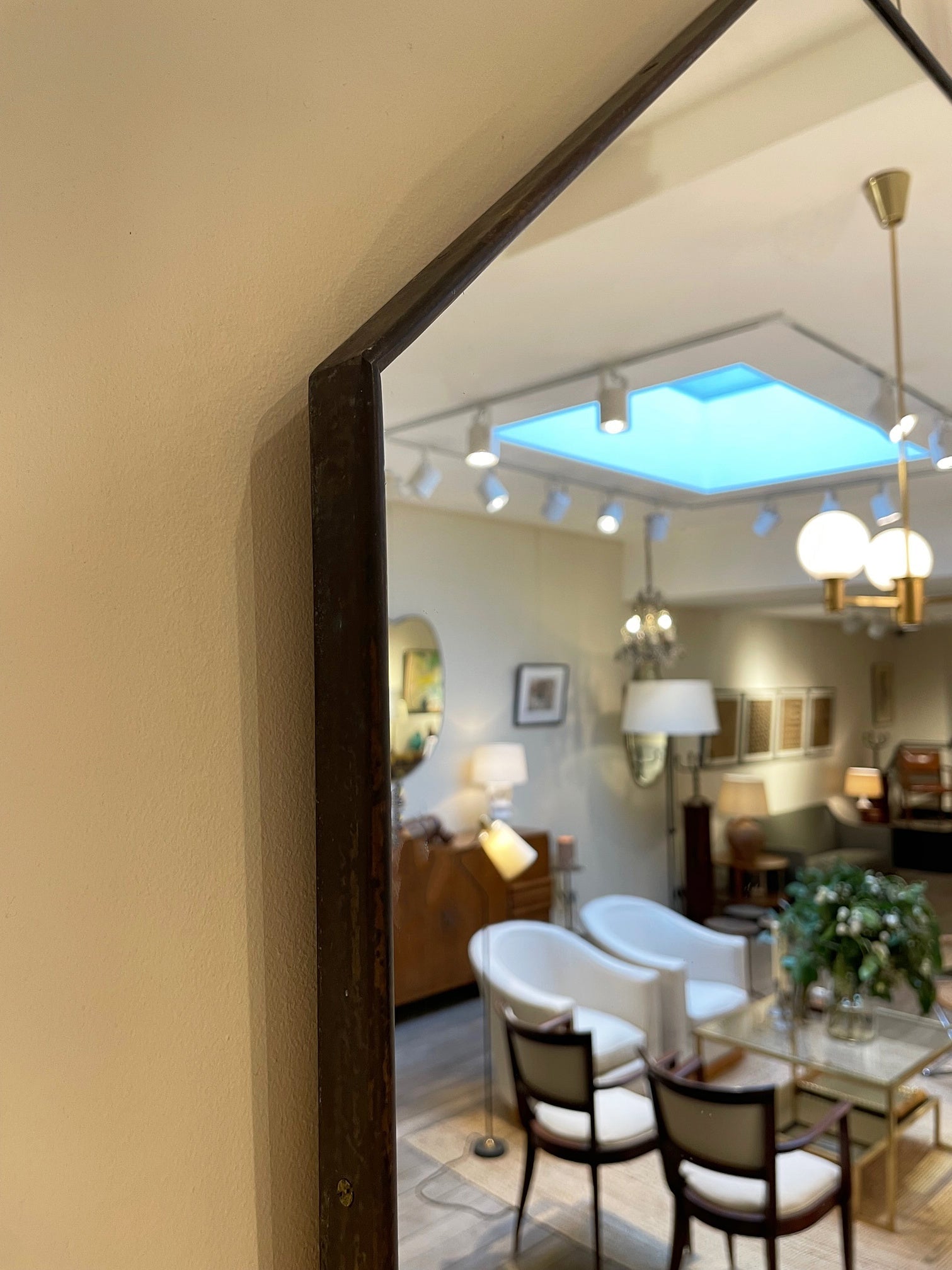 Large Brass Octagonal Mirror