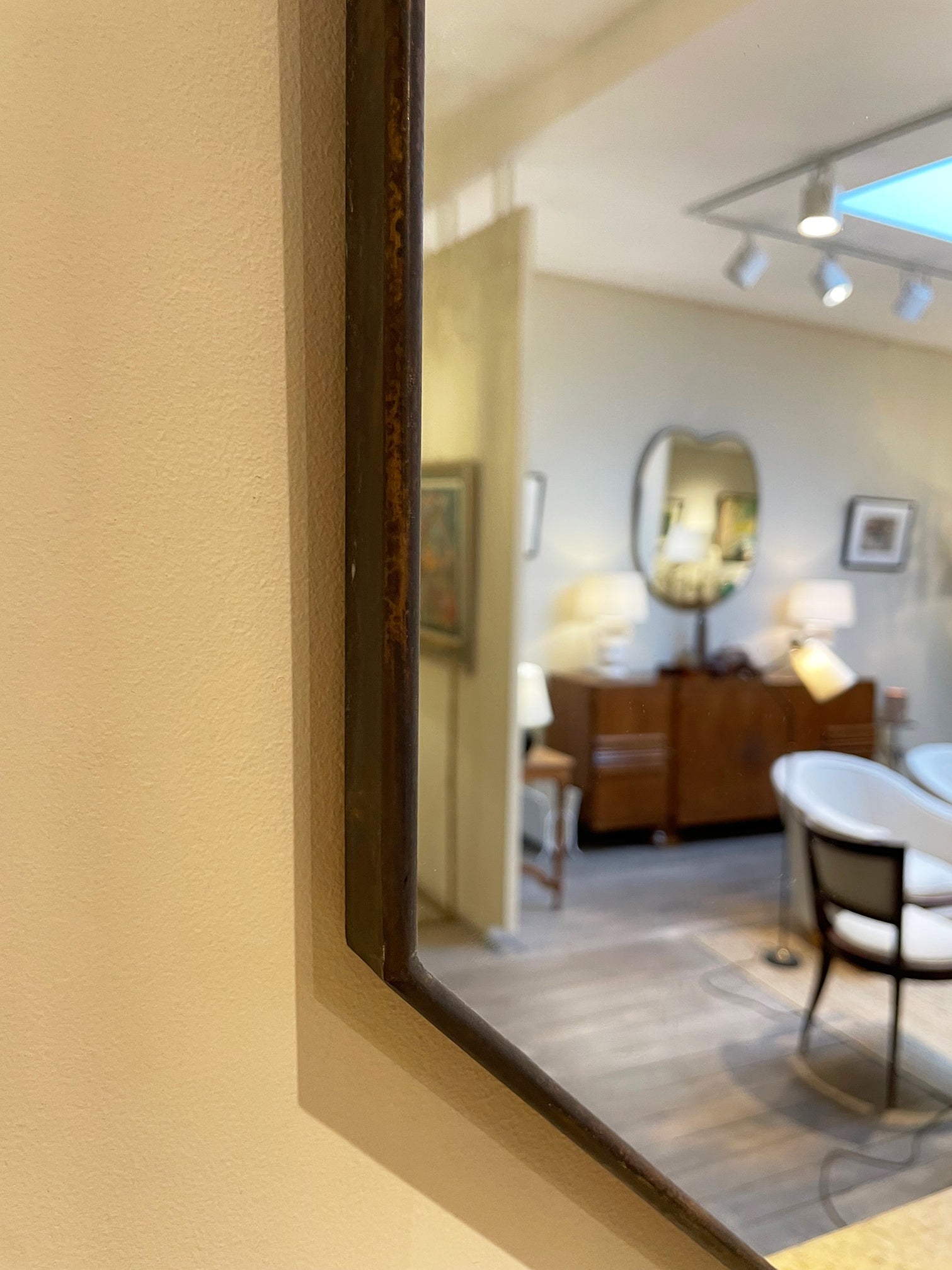 Large Brass Octagonal Mirror