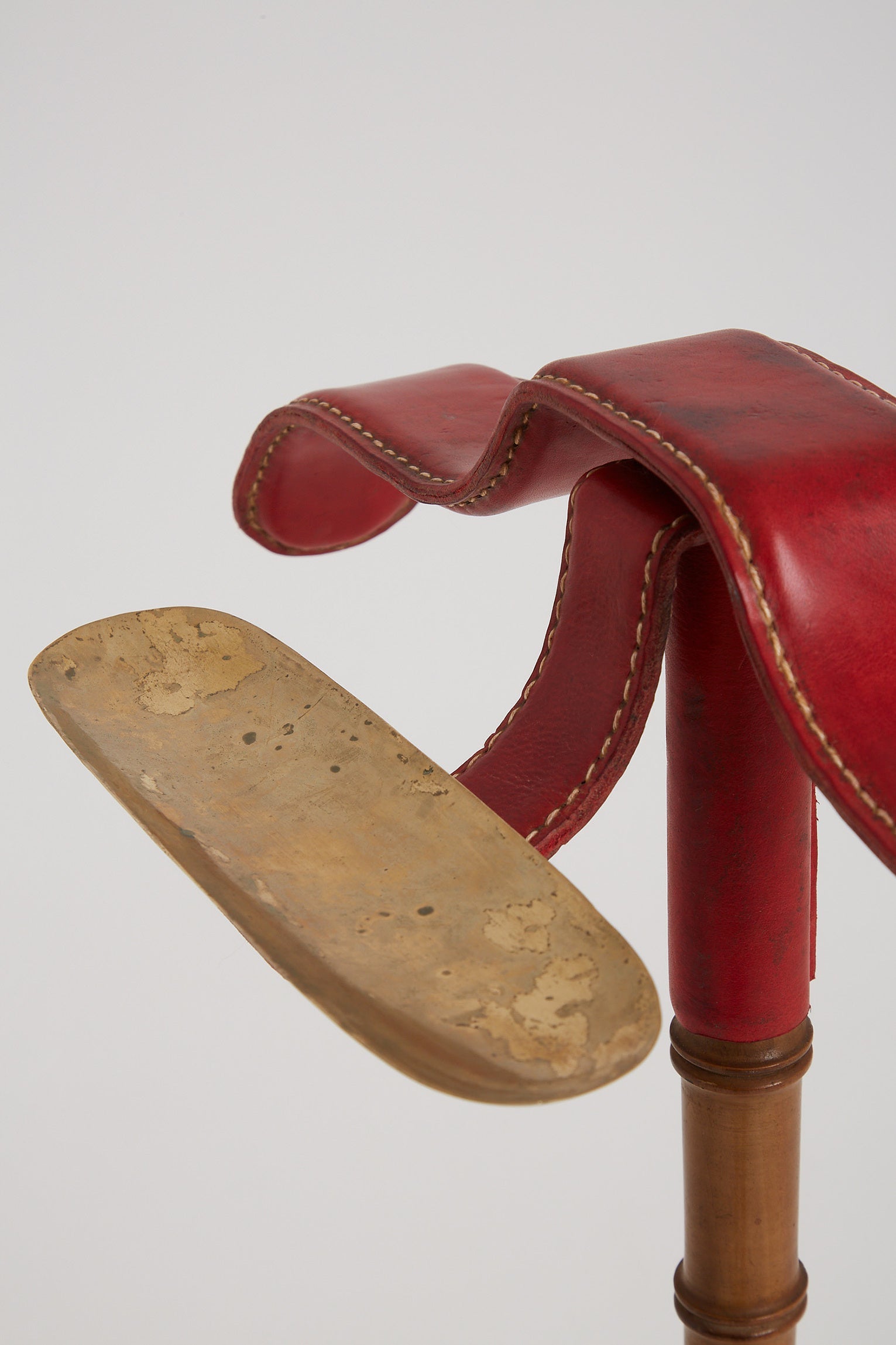 Red Leather Valet by Jacques Adnet (1900-1984)