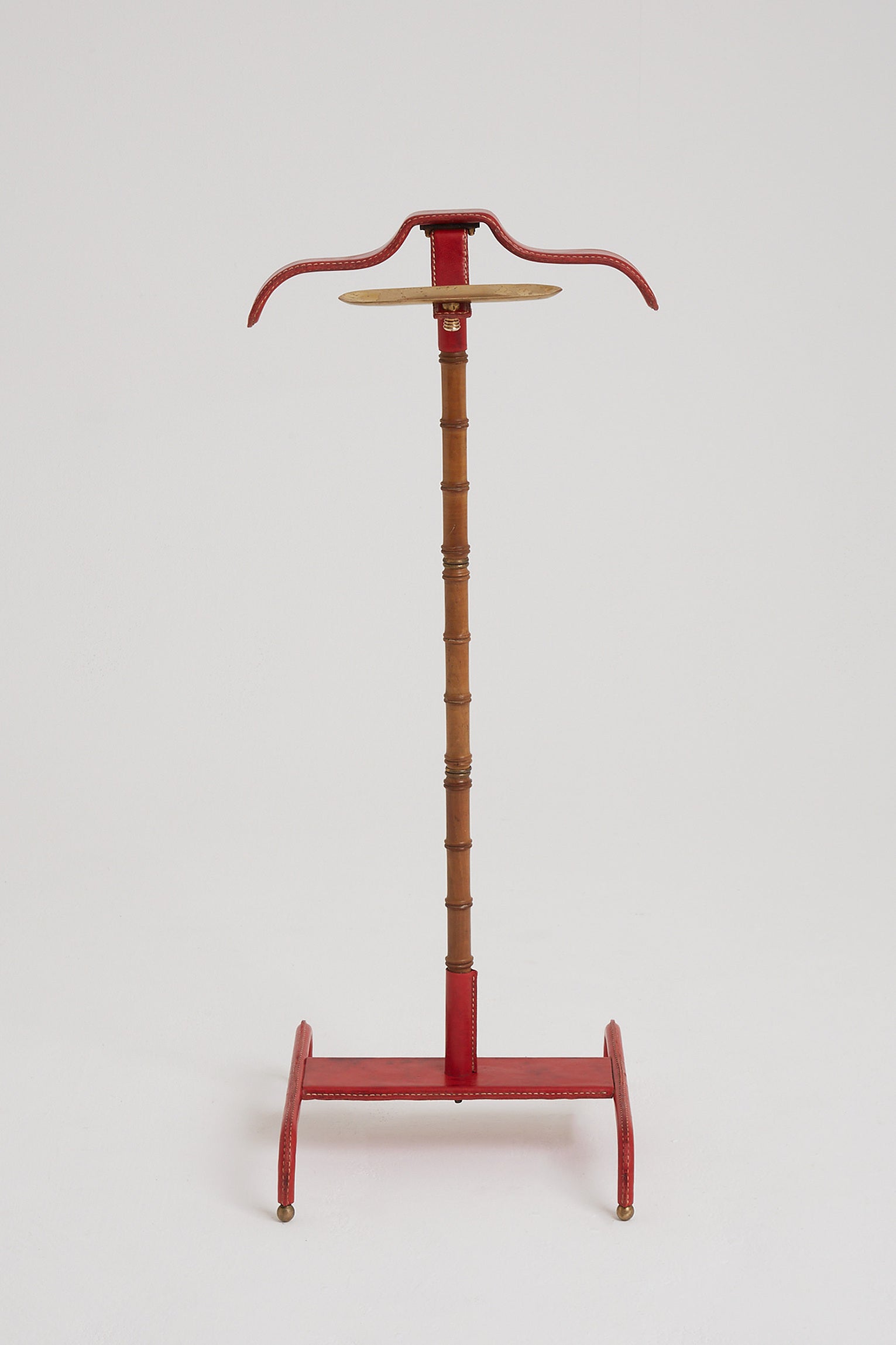 Red Leather Valet by Jacques Adnet (1900-1984)