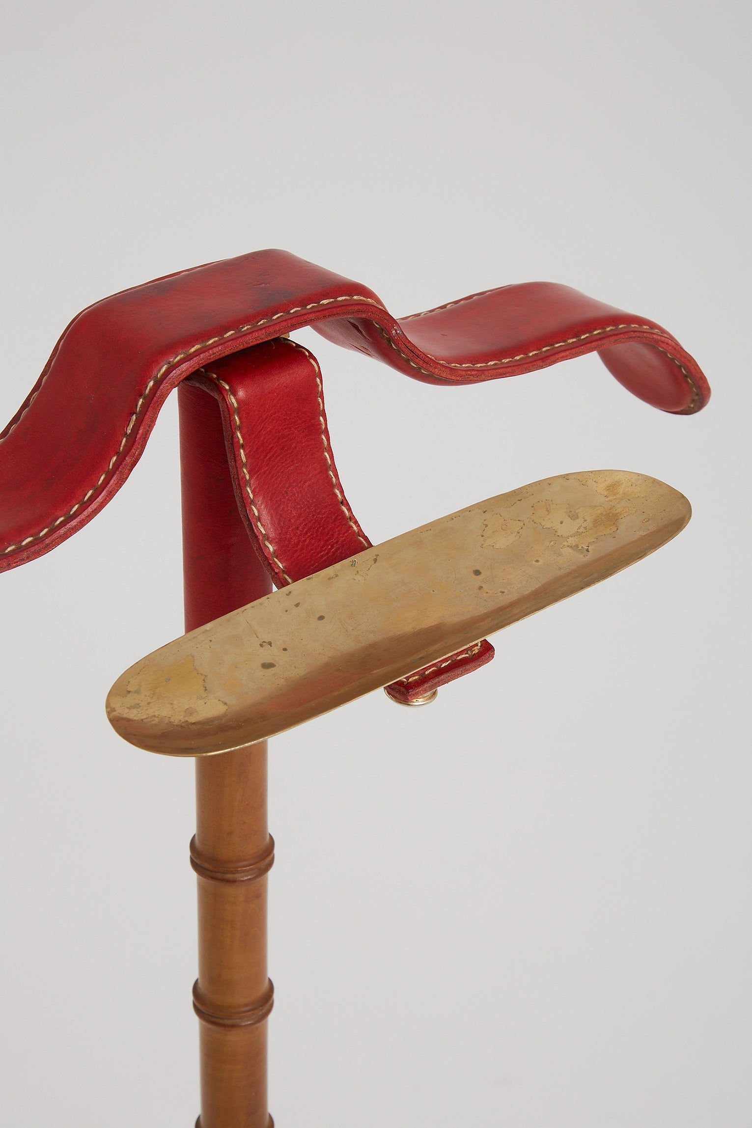 Red Leather Valet by Jacques Adnet (1900-1984)