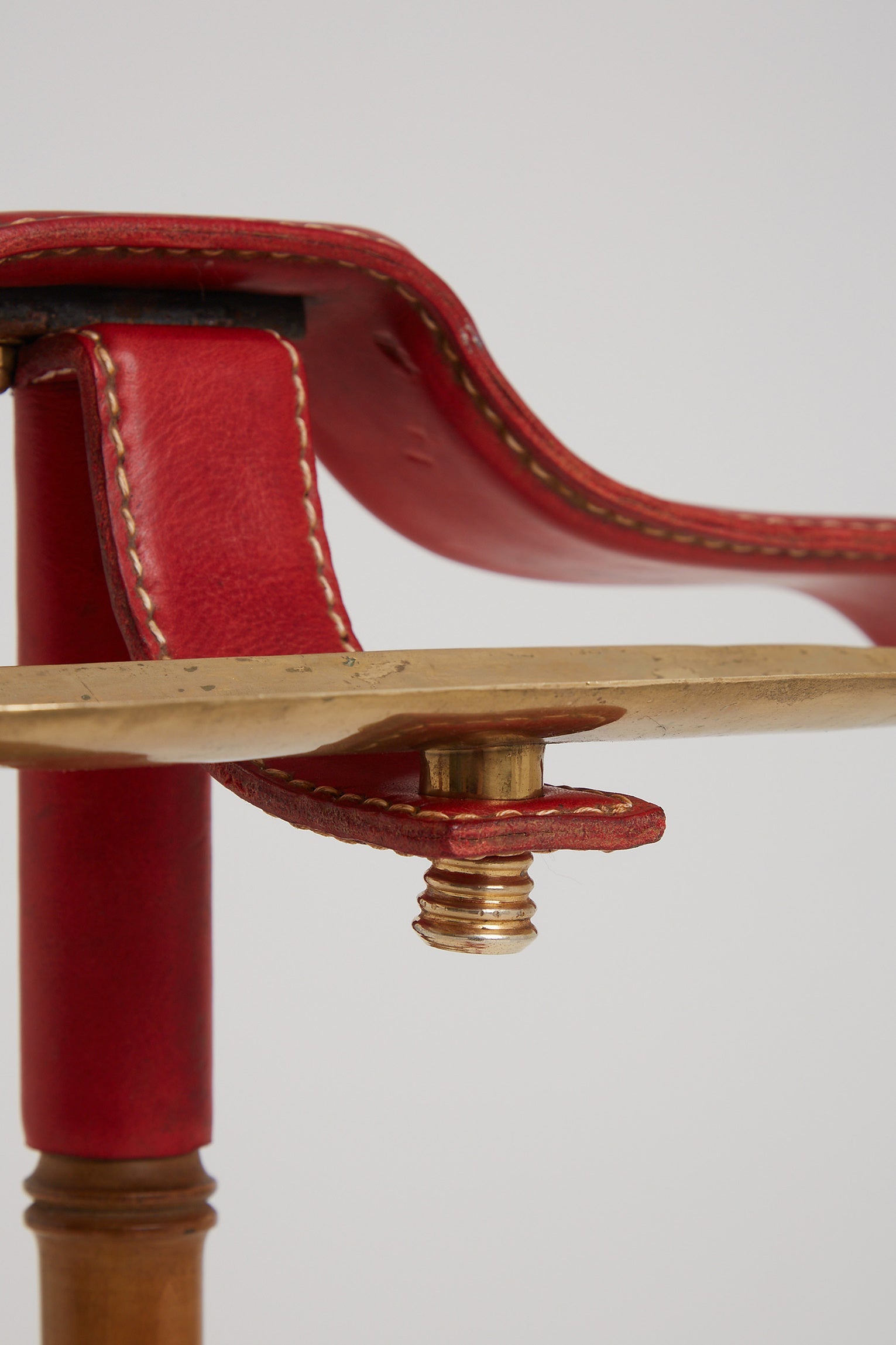 Red Leather Valet by Jacques Adnet (1900-1984)
