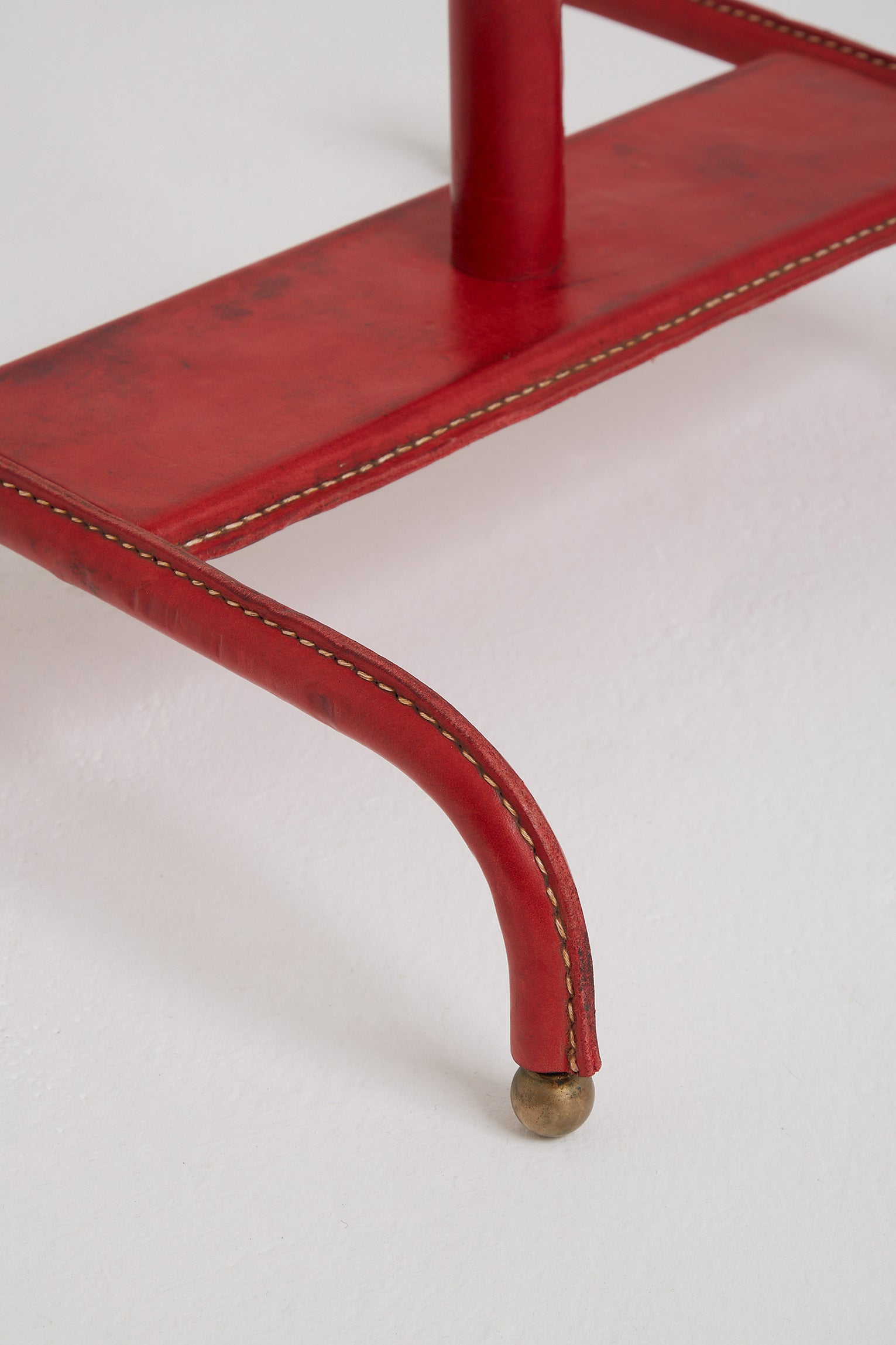 Red Leather Valet by Jacques Adnet (1900-1984)