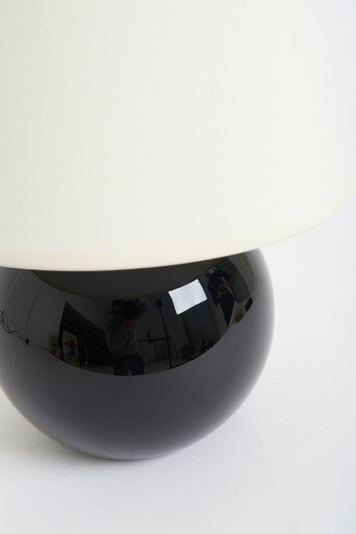 Art Deco Black Glass Table Lamp by Jacques Adnet