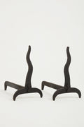 7678- Pair of Forged Iron Fire Dogs
