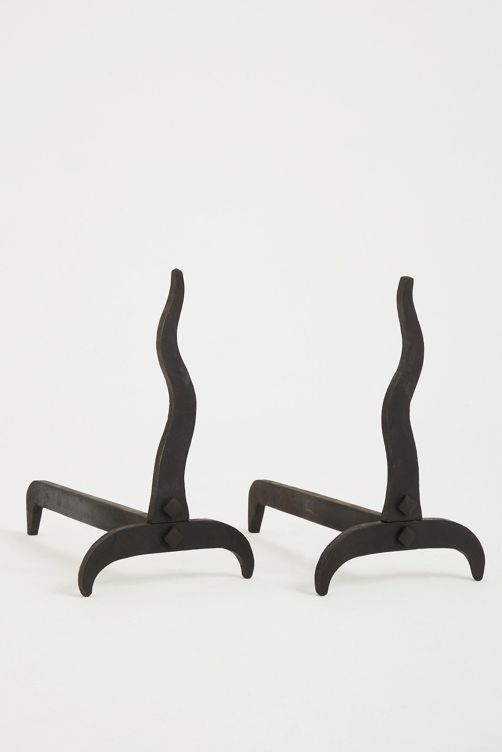 7678- Pair of Forged Iron Fire Dogs