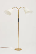 7693-  Mid-Century Brass Two-Arm Floor Lamp