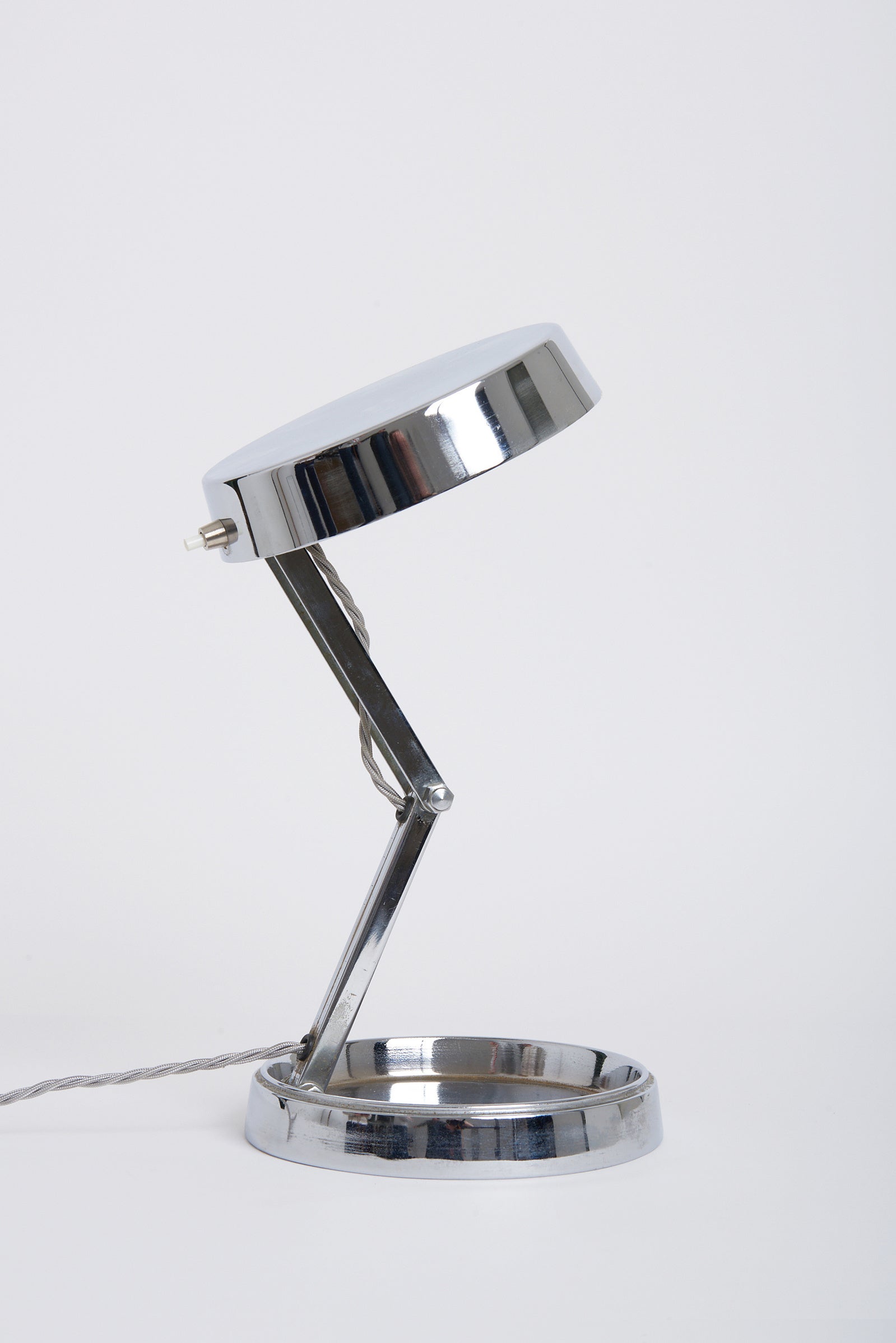 7700- Mid-Century Nickel Articulated Table Lamp