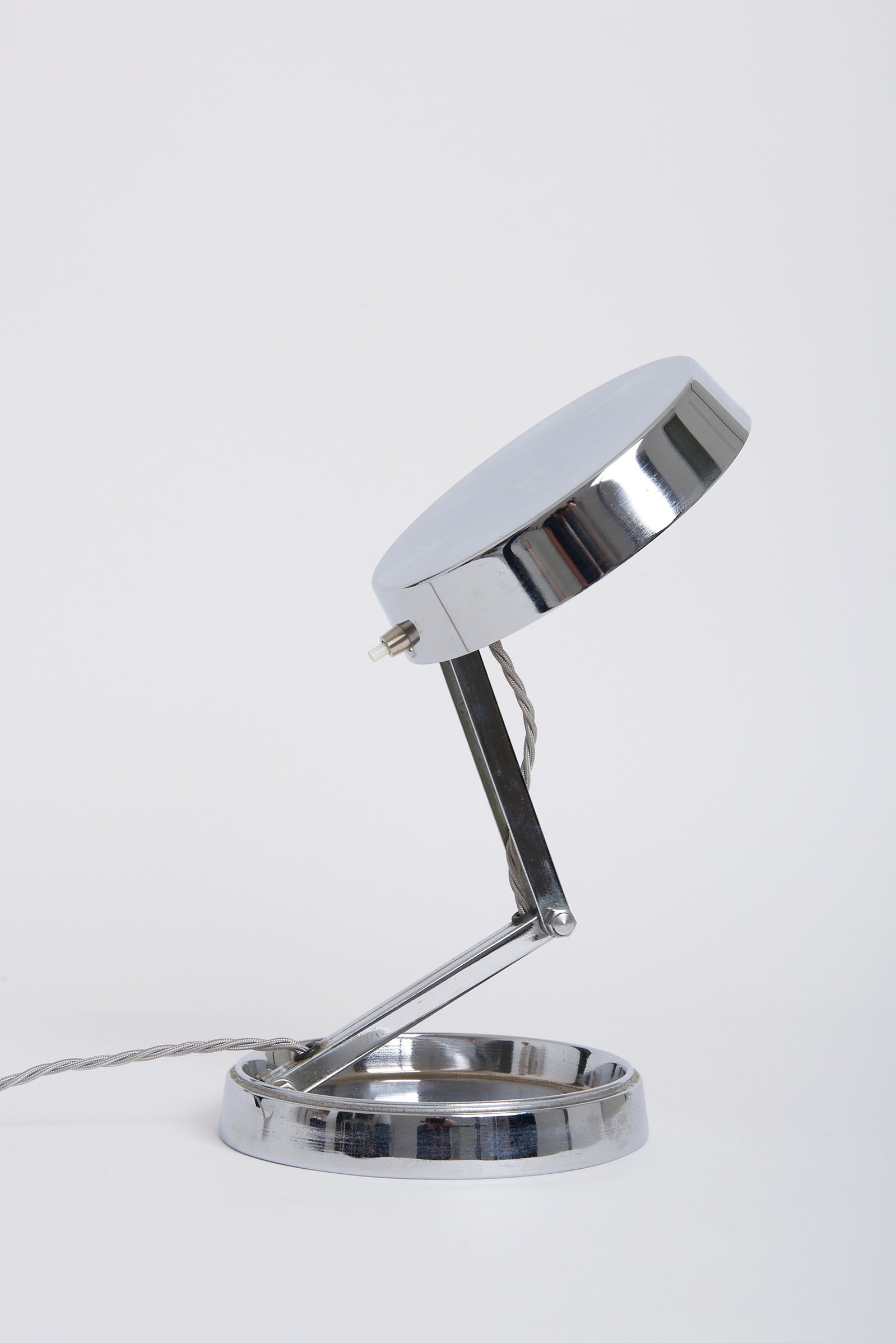 Mid-Century Nickel Articulated Table Lamp