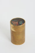 7724- Brass and Enamelled Ceramic Box