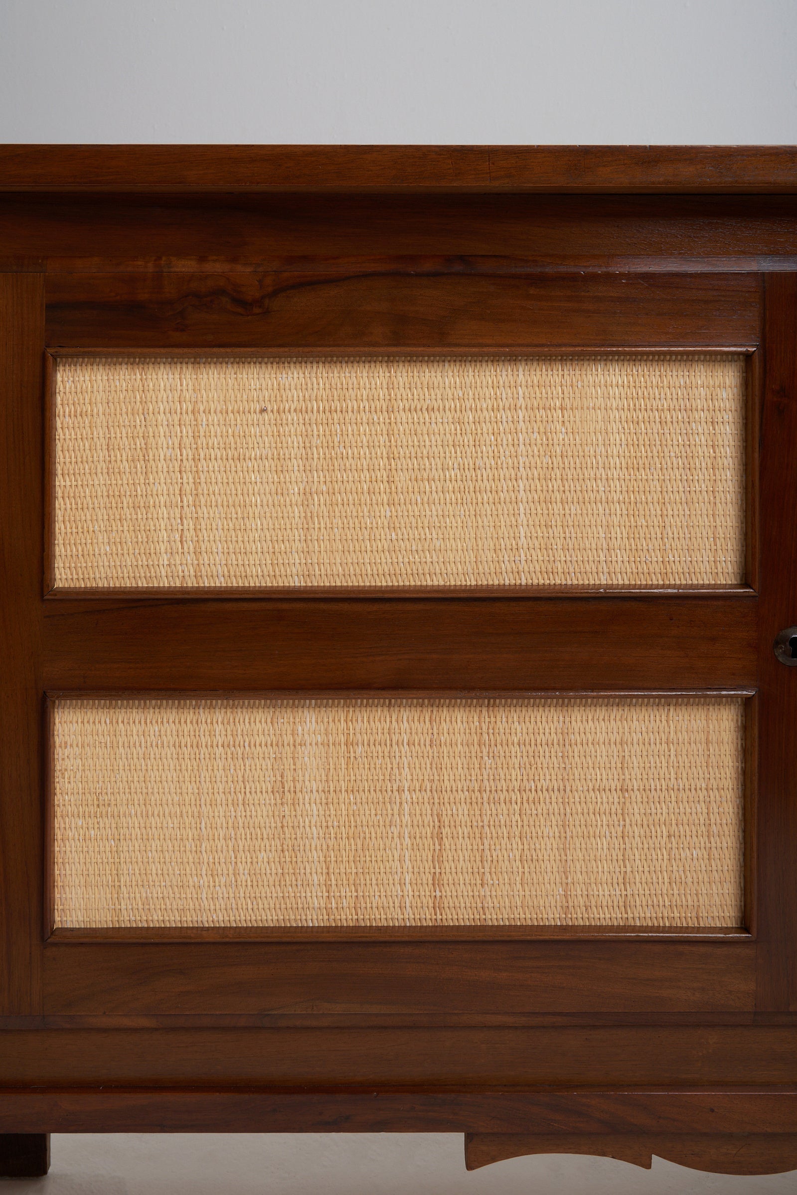 Art Deco Walnut and Rattan Sideboard