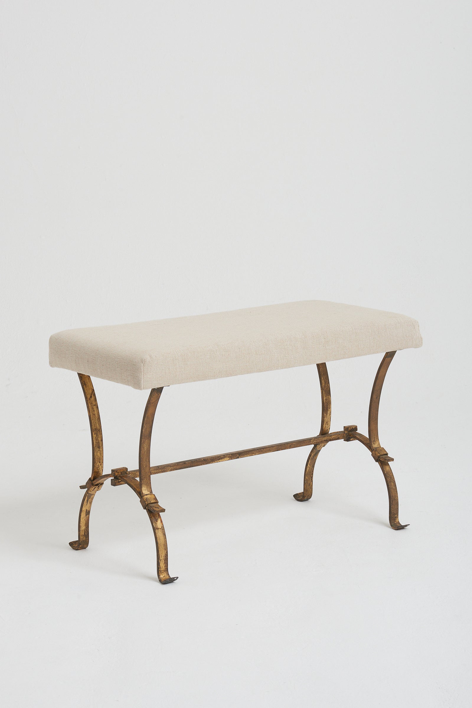 7764- Spanish Mid-Centruy Gilt Iron Long Stool