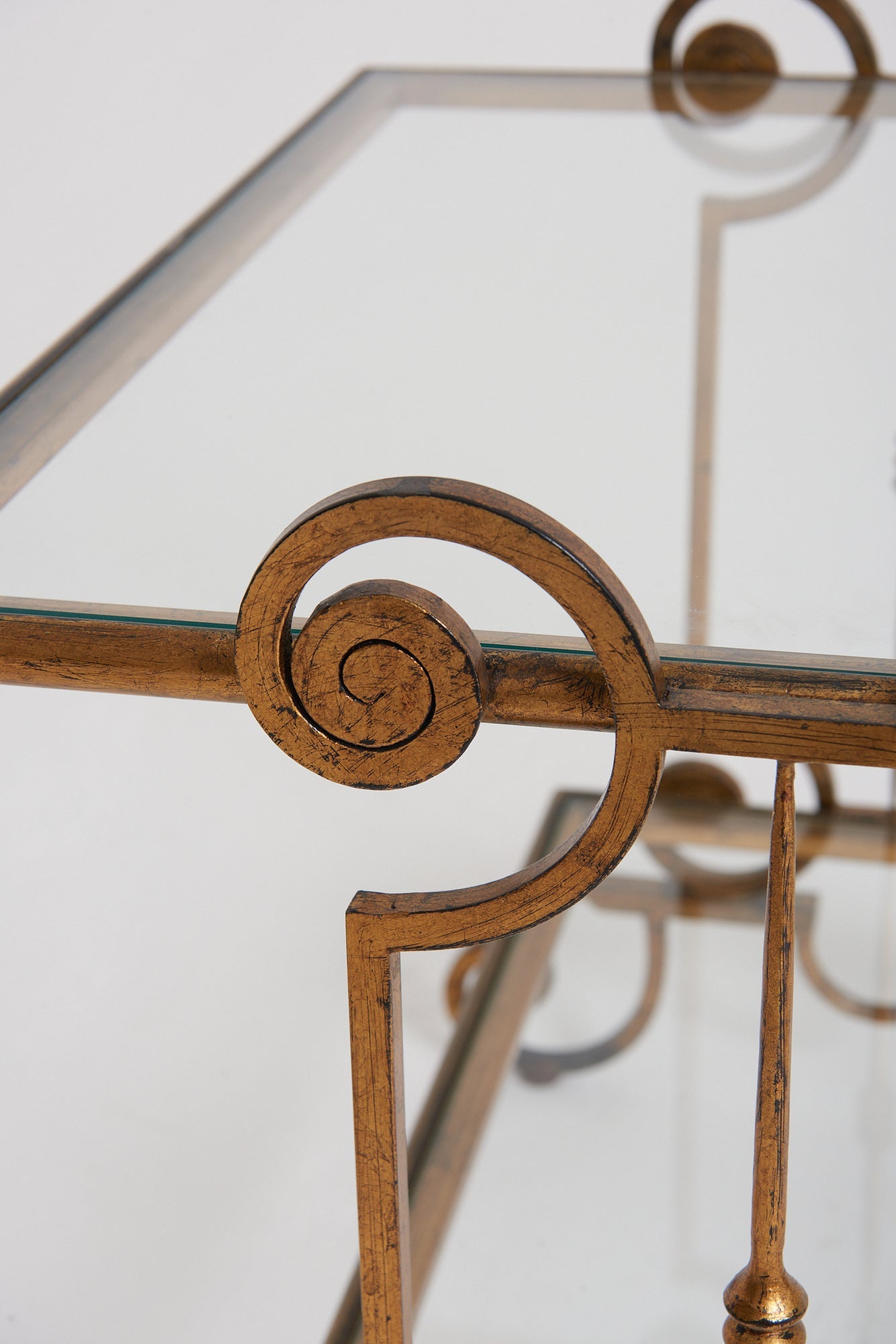 Pair of 1940s Gilt Iron Side Tables