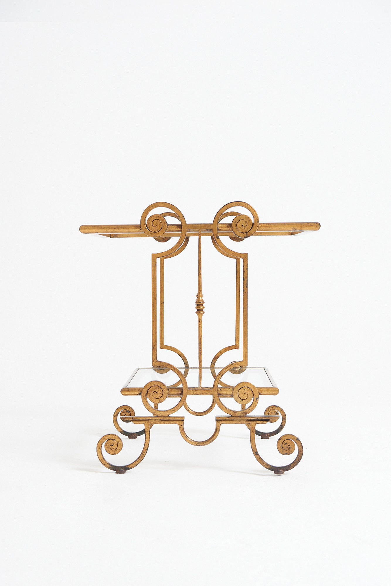 Pair of 1940s Gilt Iron Side Tables
