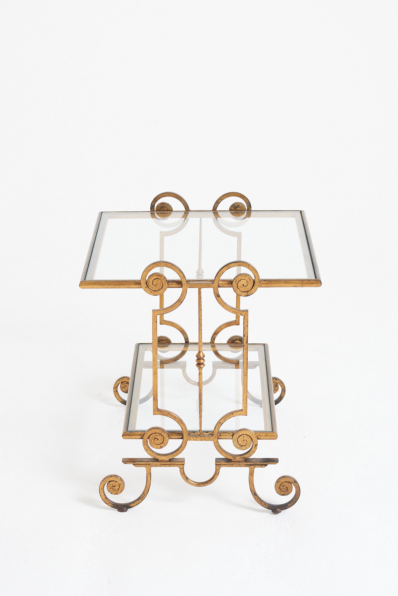 Pair of 1940s Gilt Iron Side Tables
