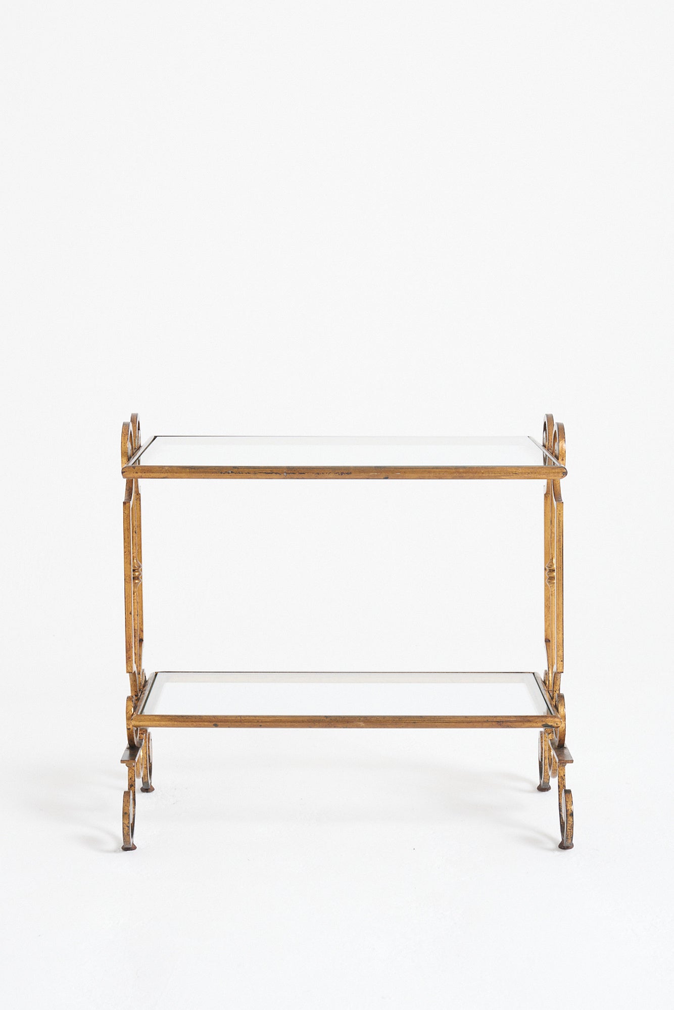 Pair of 1940s Gilt Iron Side Tables