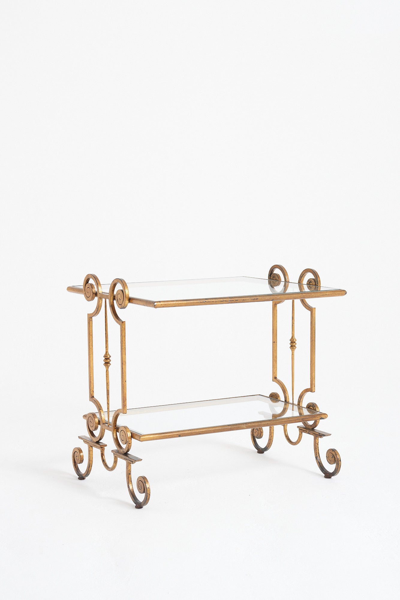 Pair of 1940s Gilt Iron Side Tables