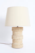 7776- Mid-Century Carved Stone Table Lamp