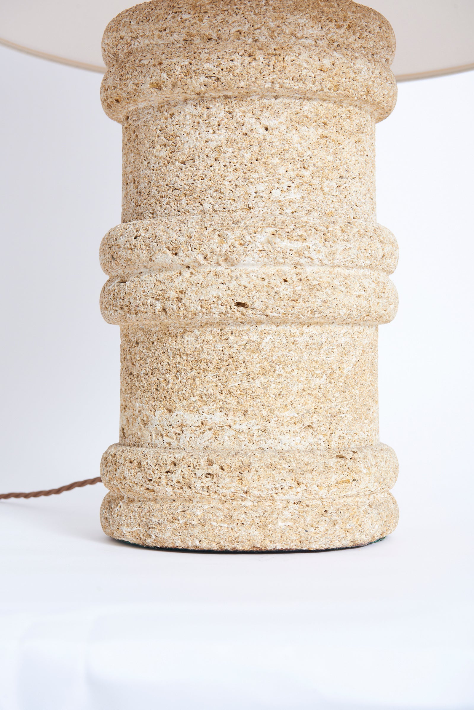 Mid-Century Carved Stone Table Lamp