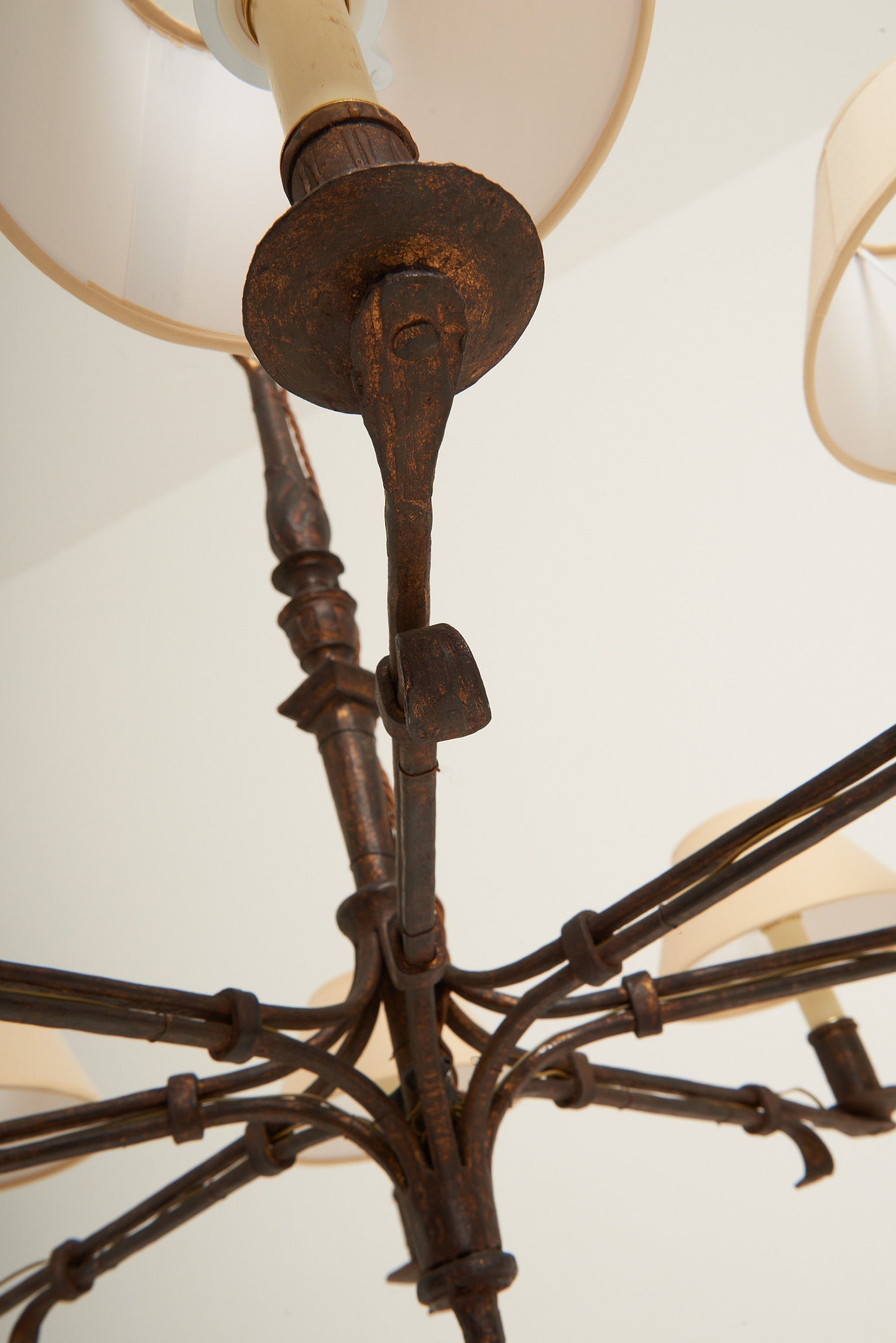 Gilt wrought Iron Chandelier