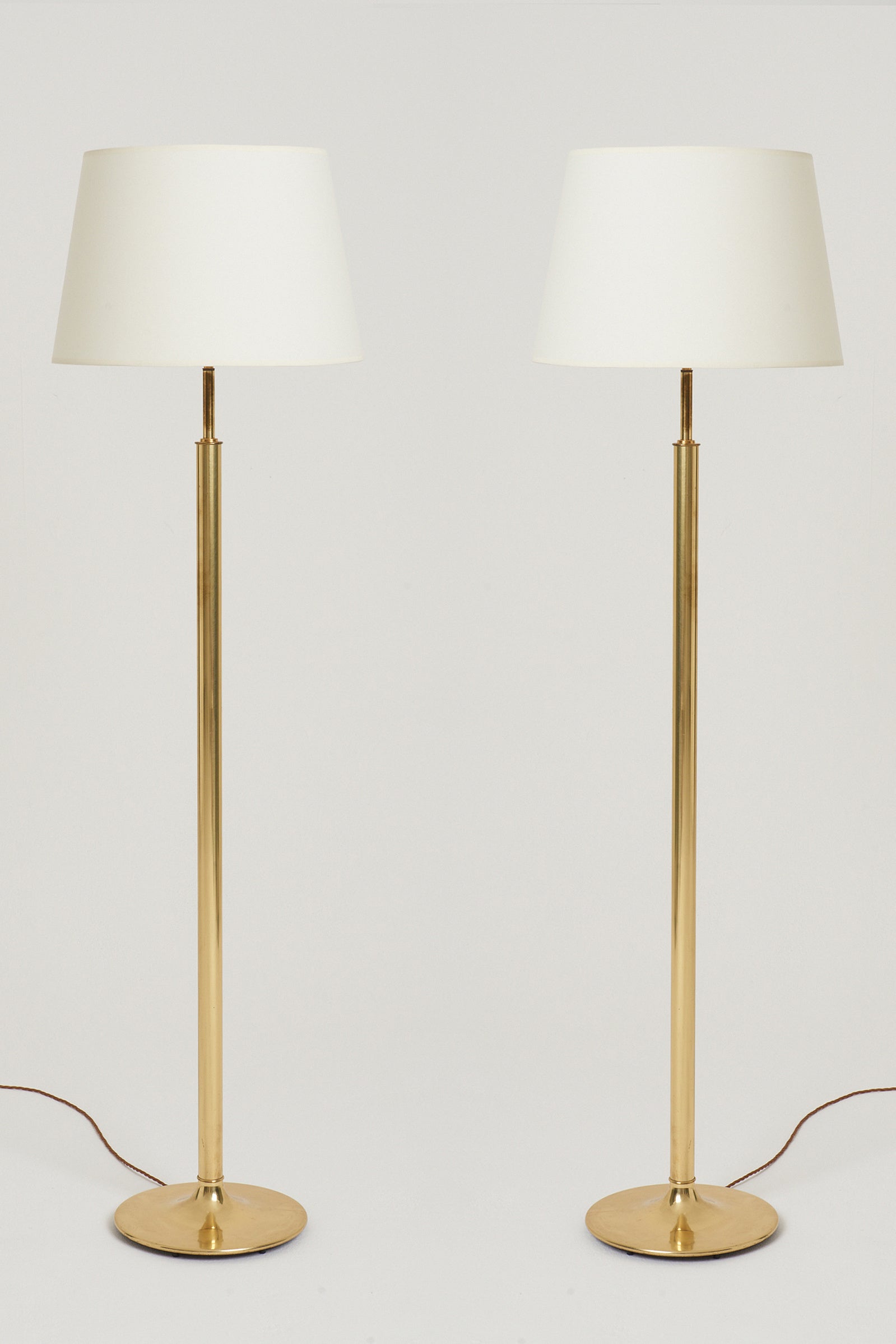 7826- Pair of Mid-Century Brass Floor Lamps by Fagerhults belysning