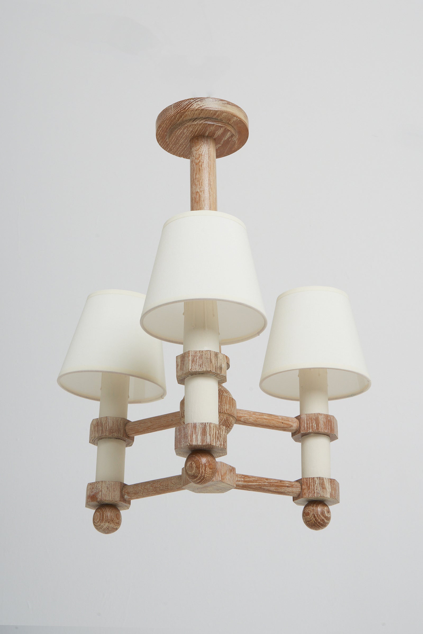 Art Deco Limed Oak Ceiling Light