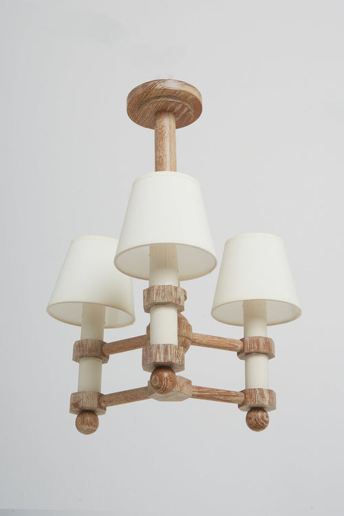 Art Deco Limed Oak Ceiling Light
