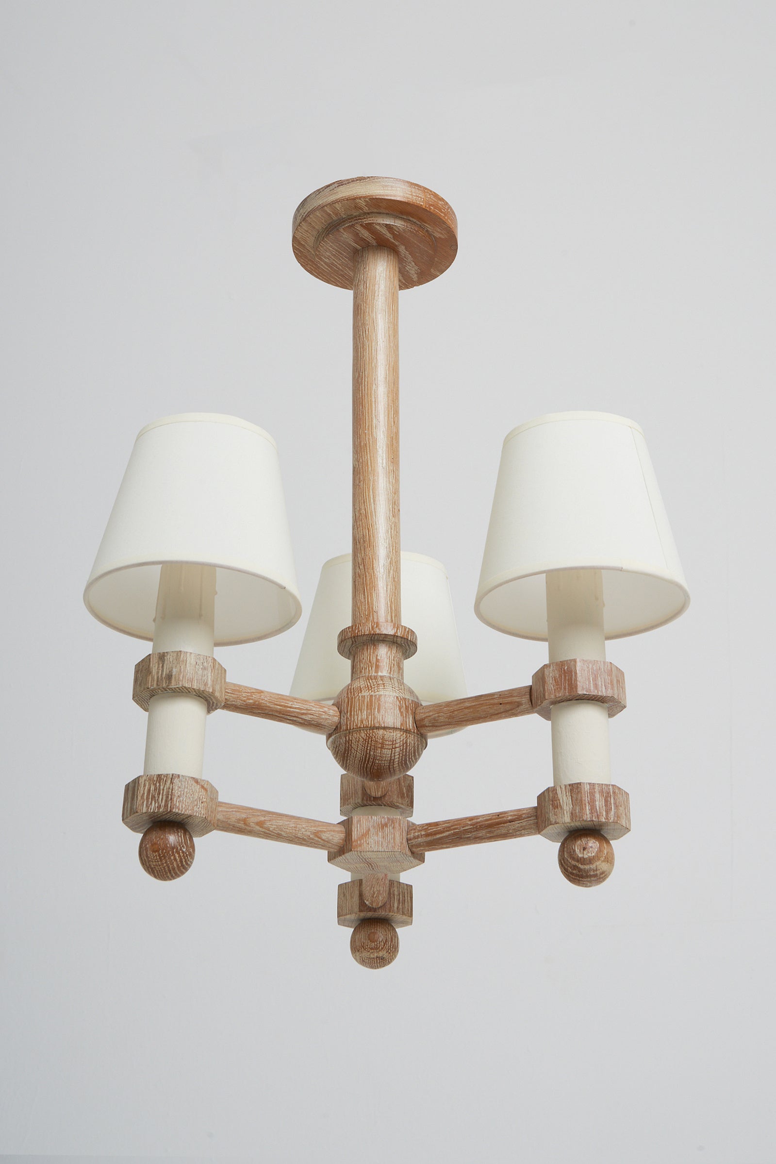 7845- Art Deco Limed Oak Ceiling Light