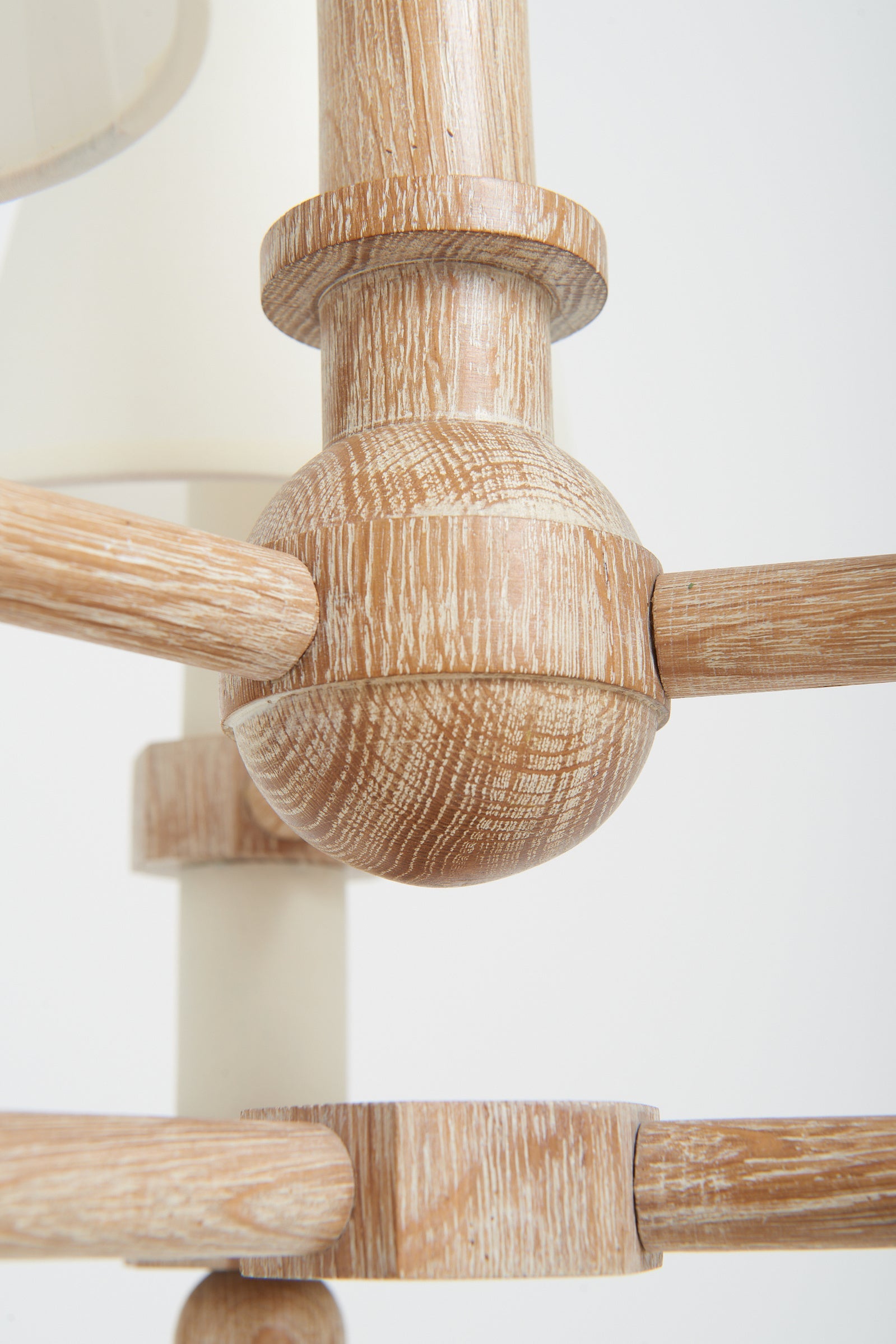Art Deco Limed Oak Ceiling Light