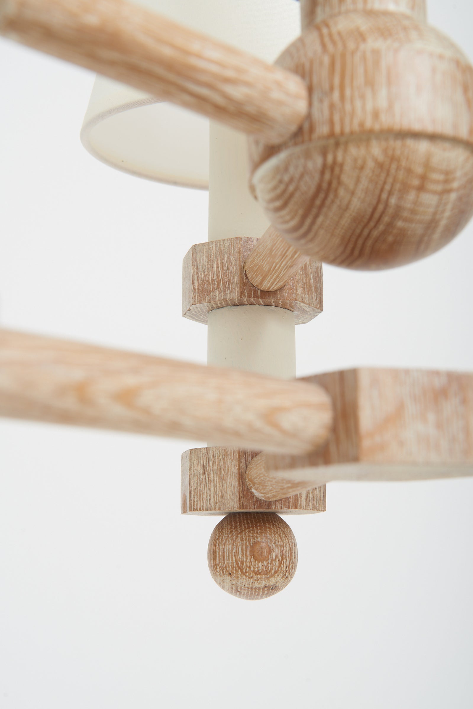 Art Deco Limed Oak Ceiling Light