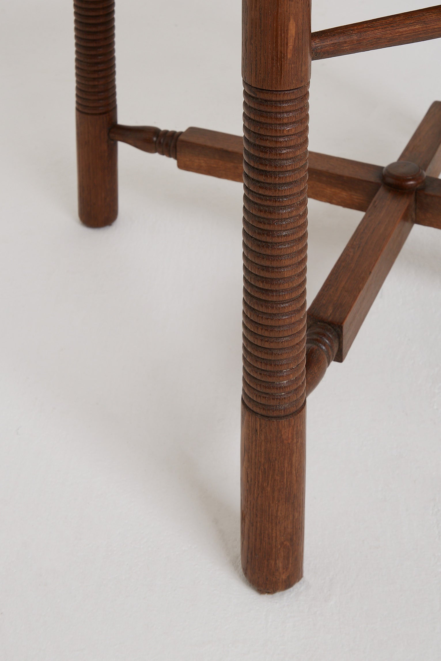 Pair of Oak and Straw Armchairs by Charles Dudouyt