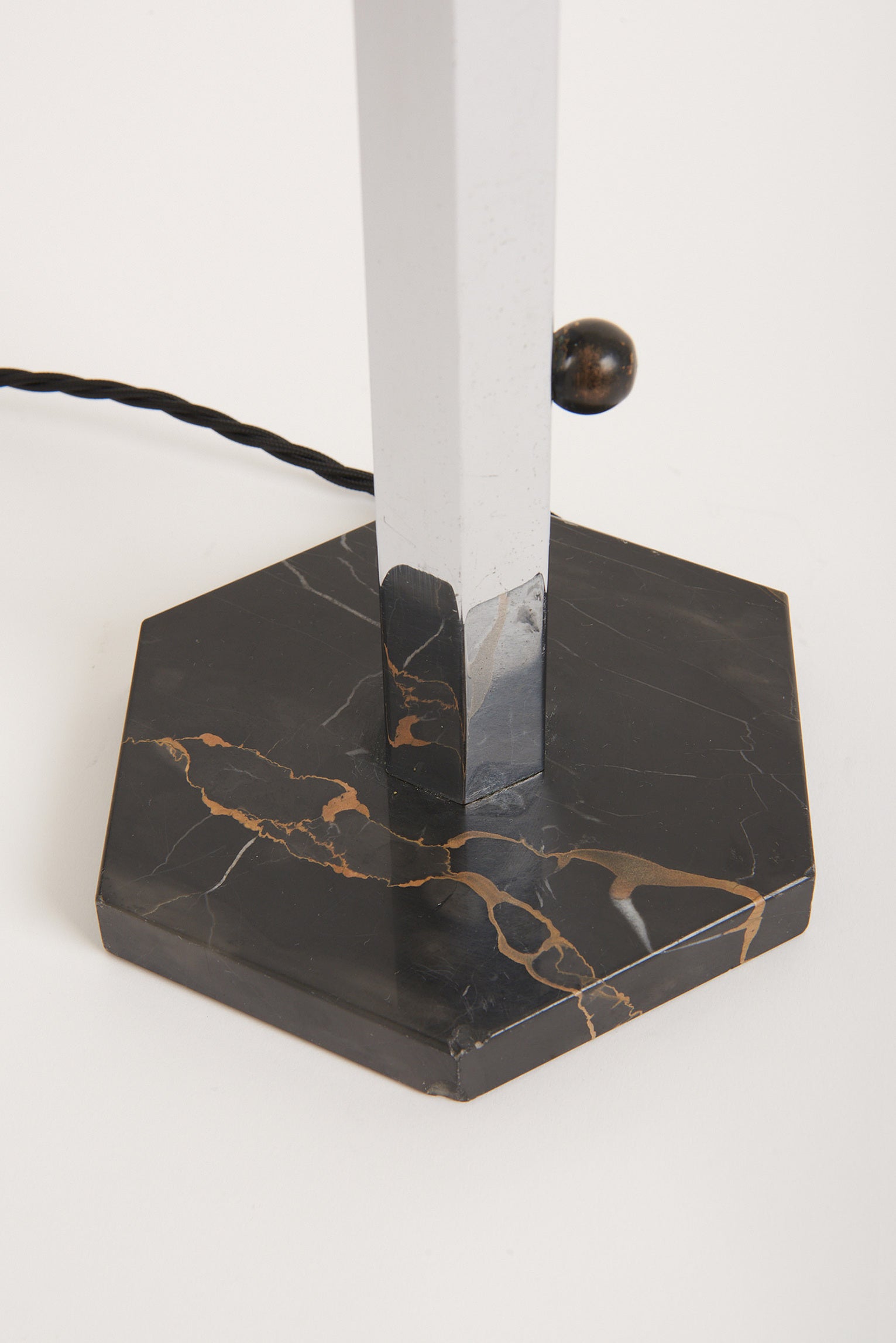 Art Deco Nickel and Marble Table Lamp
