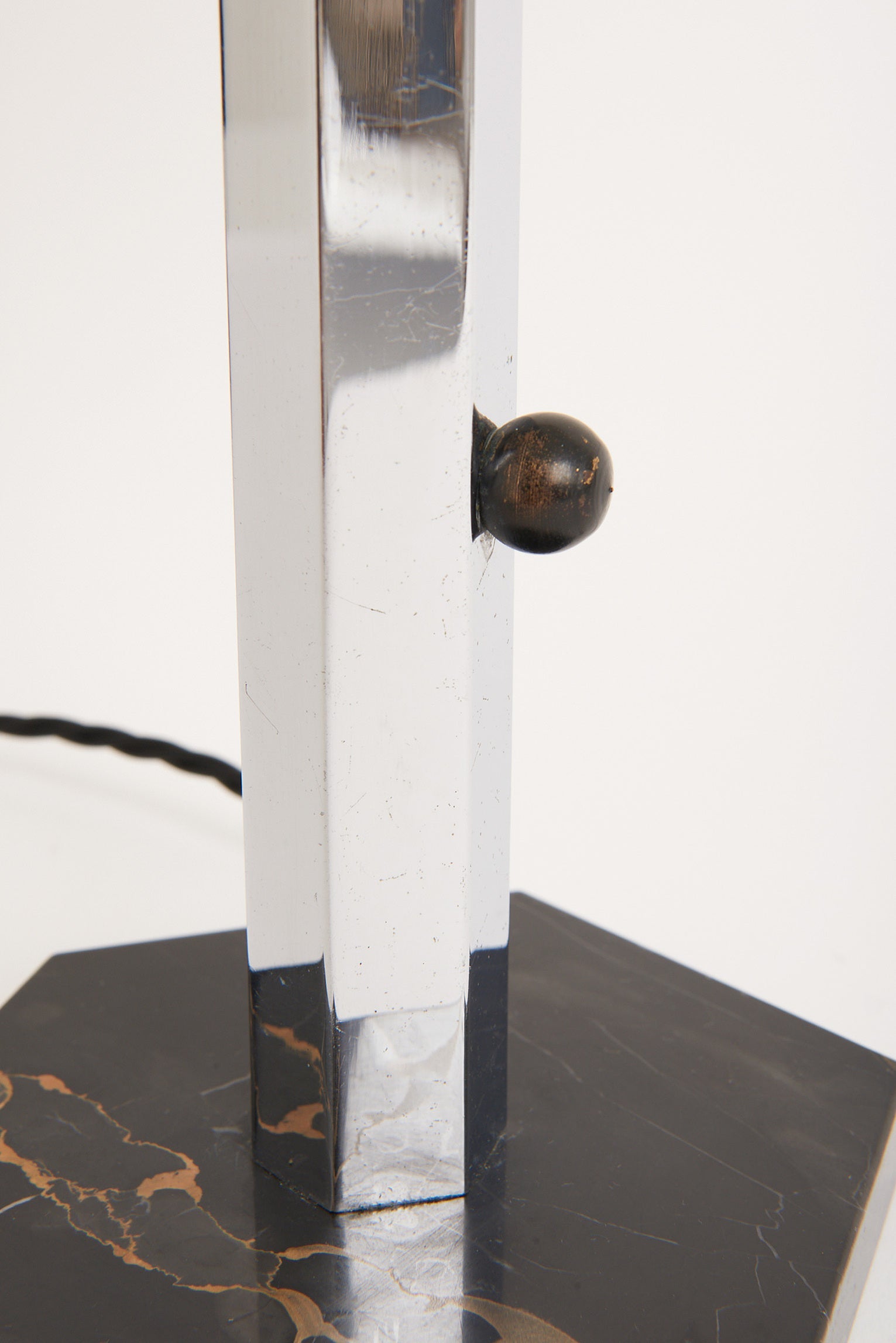 Art Deco Nickel and Marble Table Lamp
