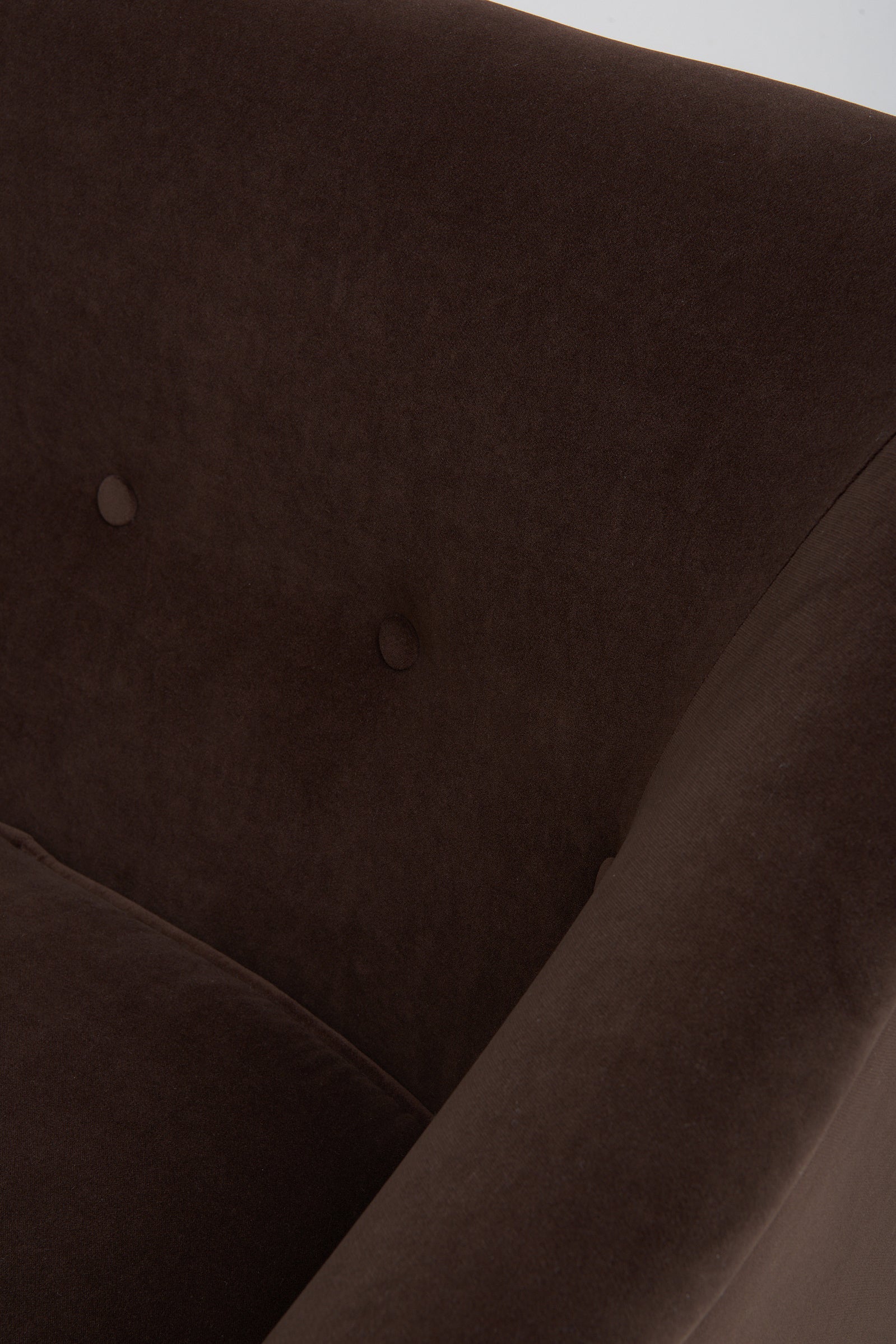 Mid-Century Brown Velvet Sofa