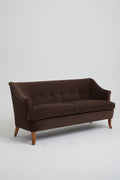 7872 - Mid-Century Brown Velvet Sofa
