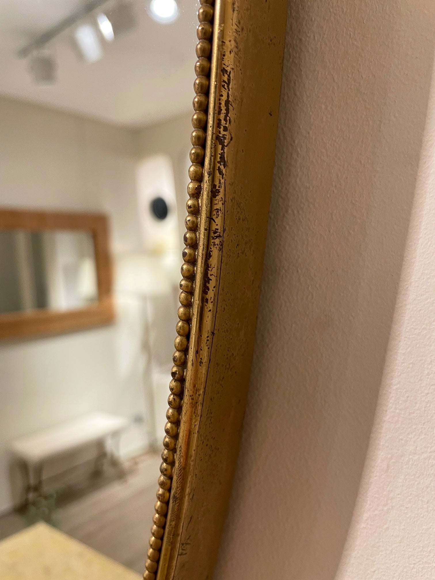 Large 1950s Shield Brass Mirror