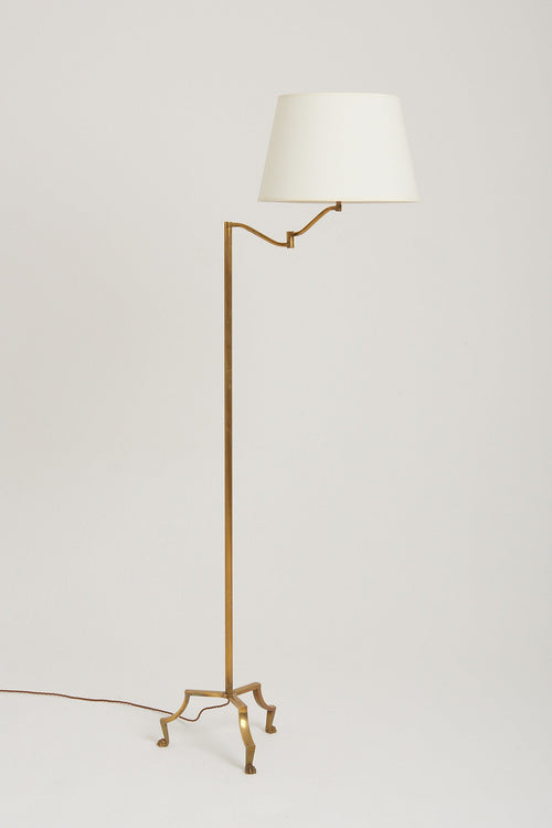 7888- A 1940s Bronze Tripod Reading Floor Lamp