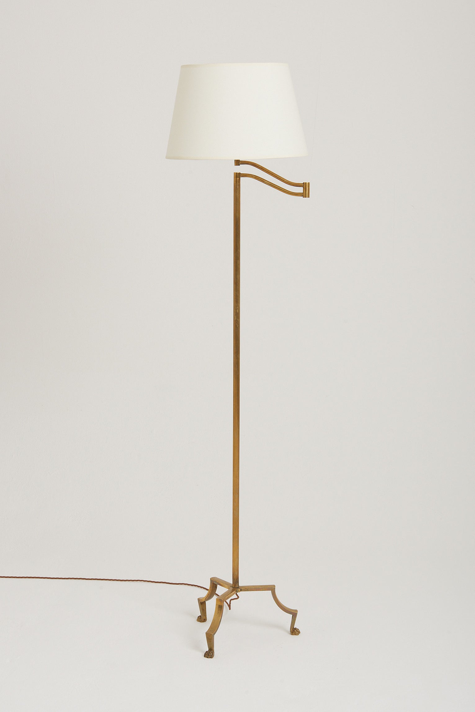 A 1940s Bronze Tripod Reading Floor Lamp