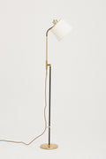 7904- Black Leather and Brass Reading Floor Lamp by Falkenbergs Belysning