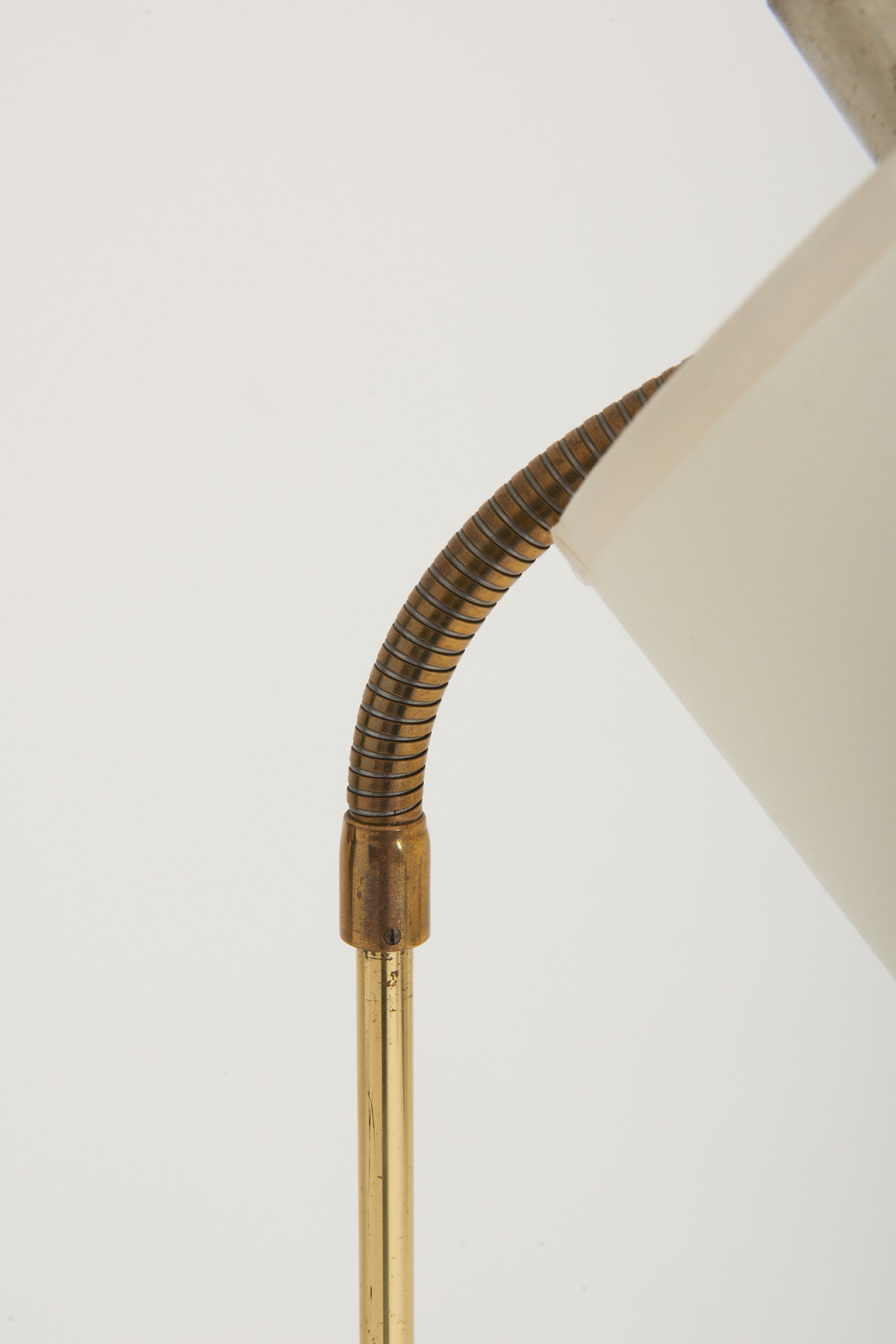 Black Leather and Brass Reading Floor Lamp by Falkenbergs Belysning