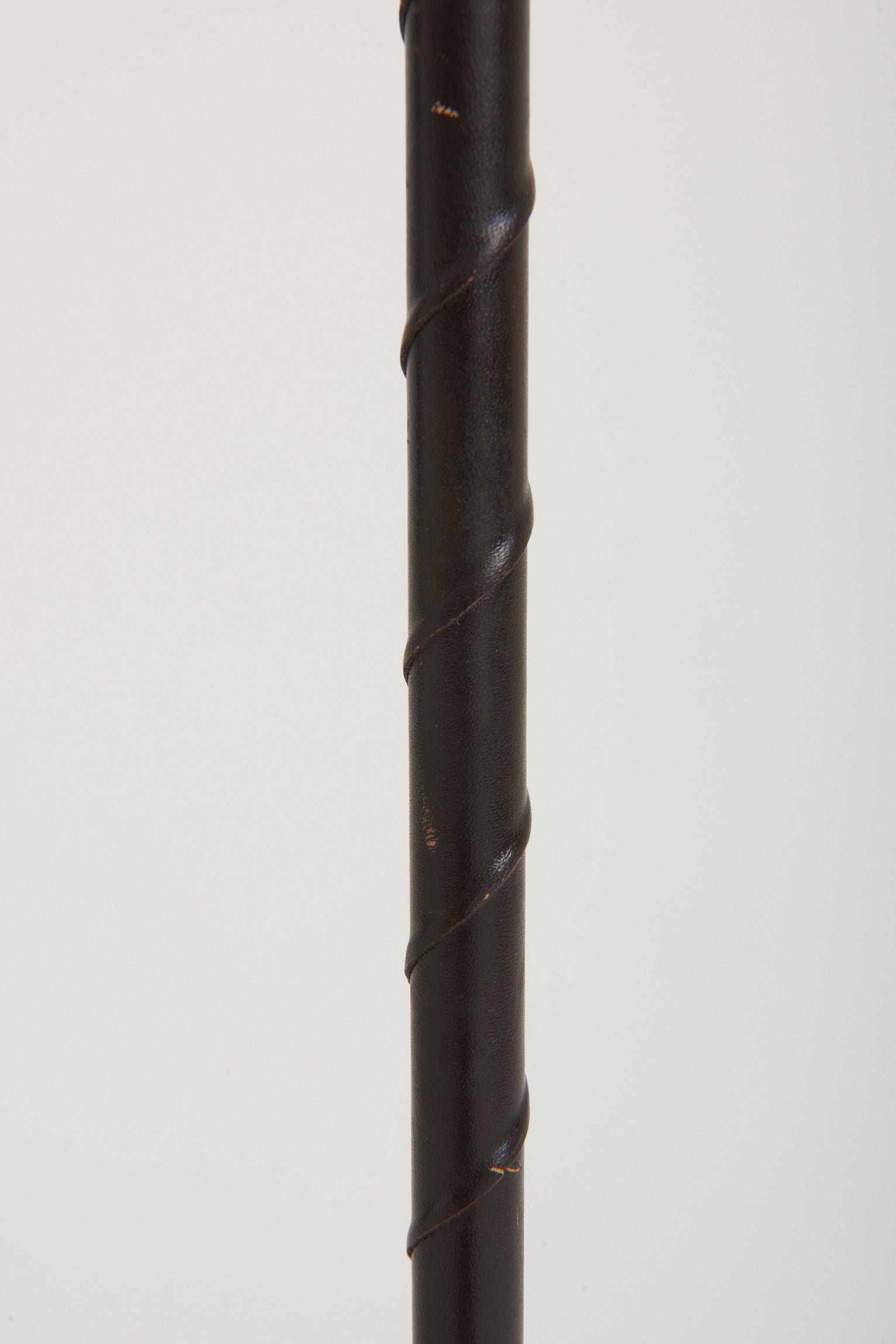 Black Leather and Brass Reading Floor Lamp by Falkenbergs Belysning