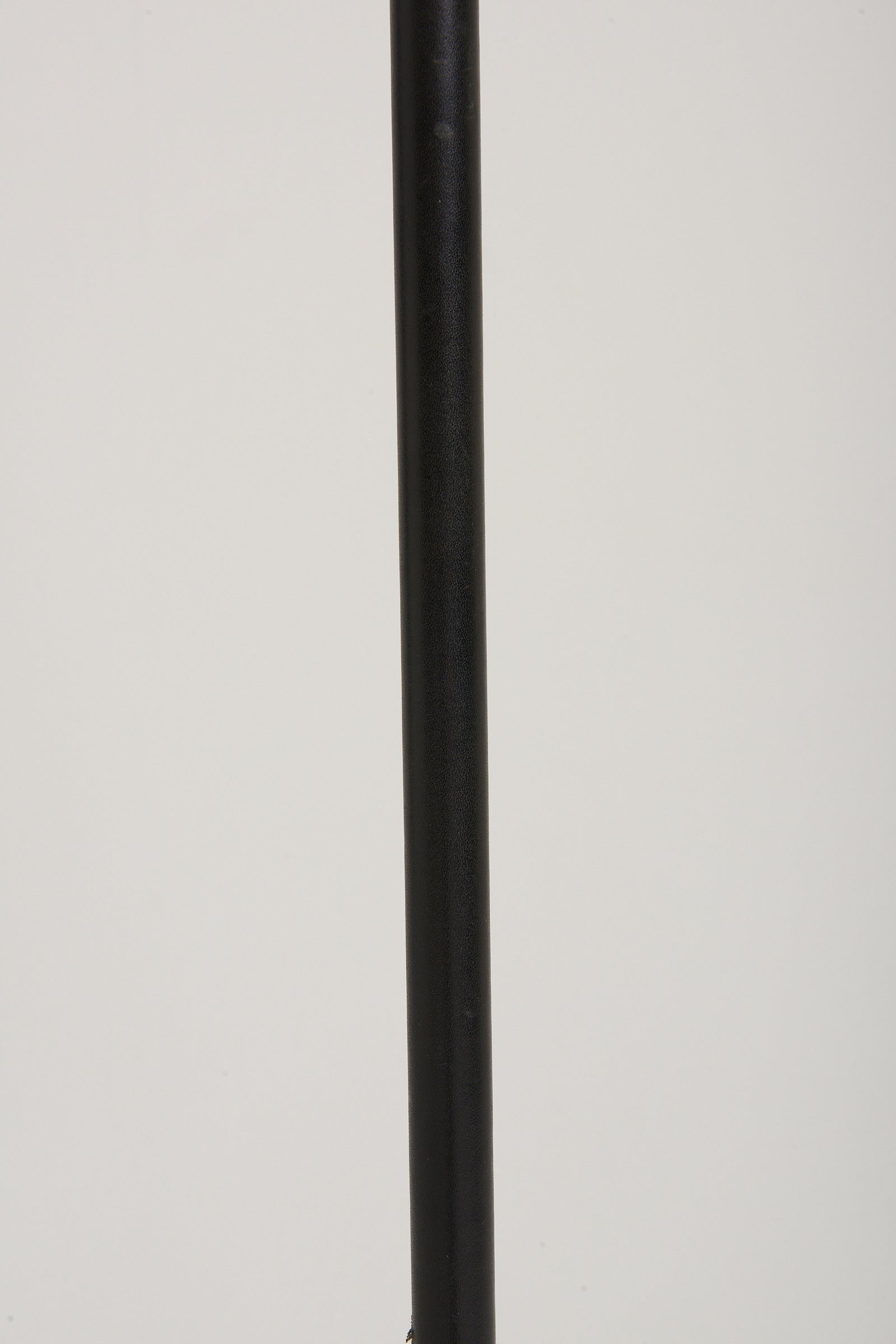 Mid-Century Black Leather and Nickel Floor Lamp