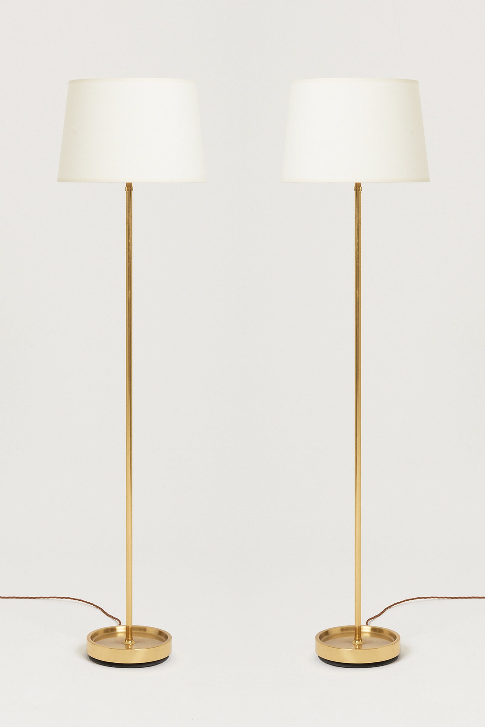 7910- Pair of Mid-Century Brass Floor Lamps