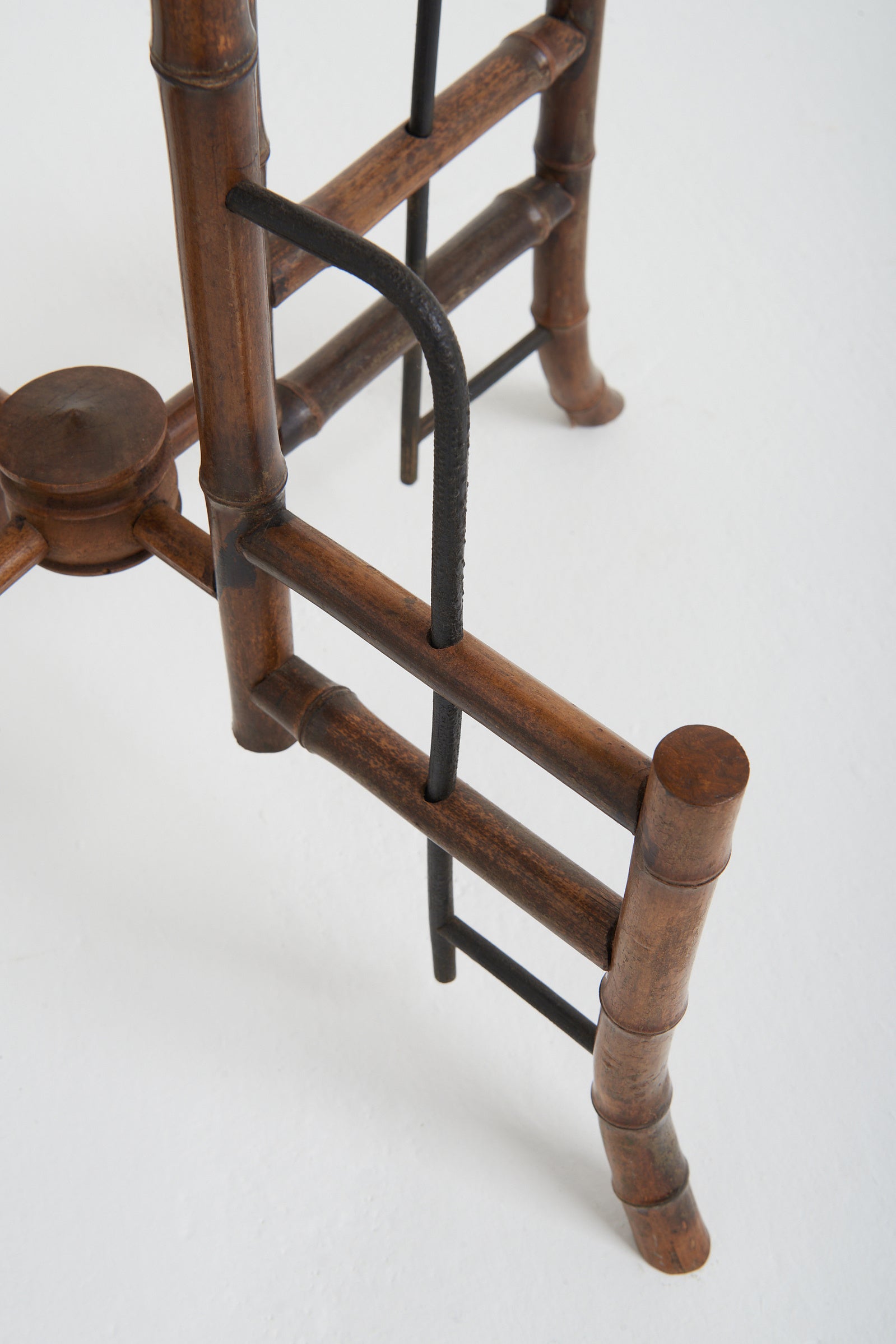 Japanese Lacquer and Bamboo Side Table