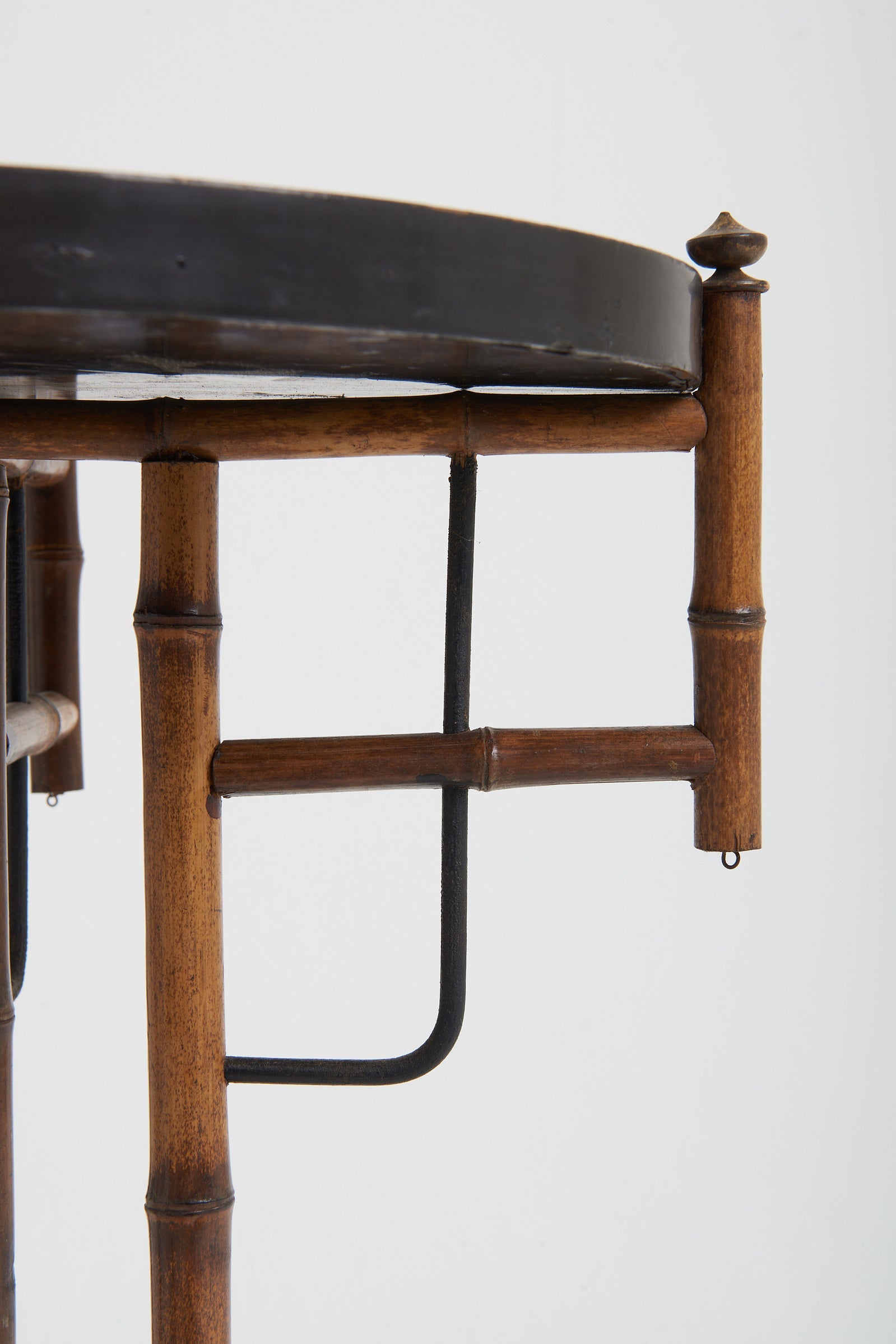Japanese Lacquer and Bamboo Side Table