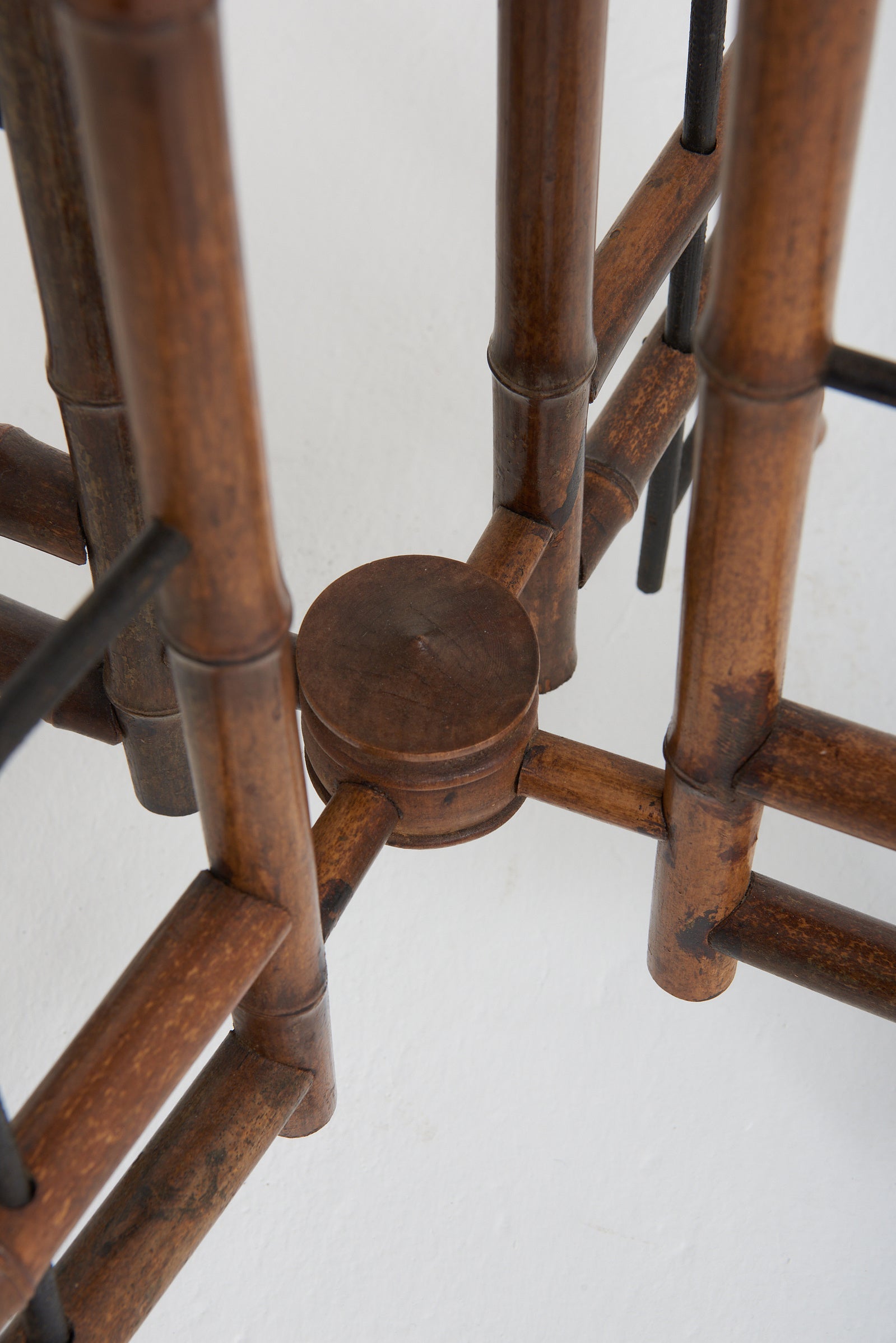 Japanese Lacquer and Bamboo Side Table