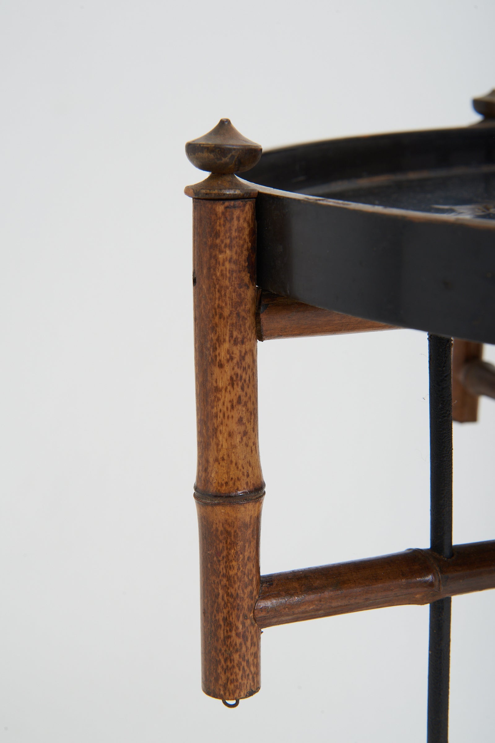 Japanese Lacquer and Bamboo Side Table