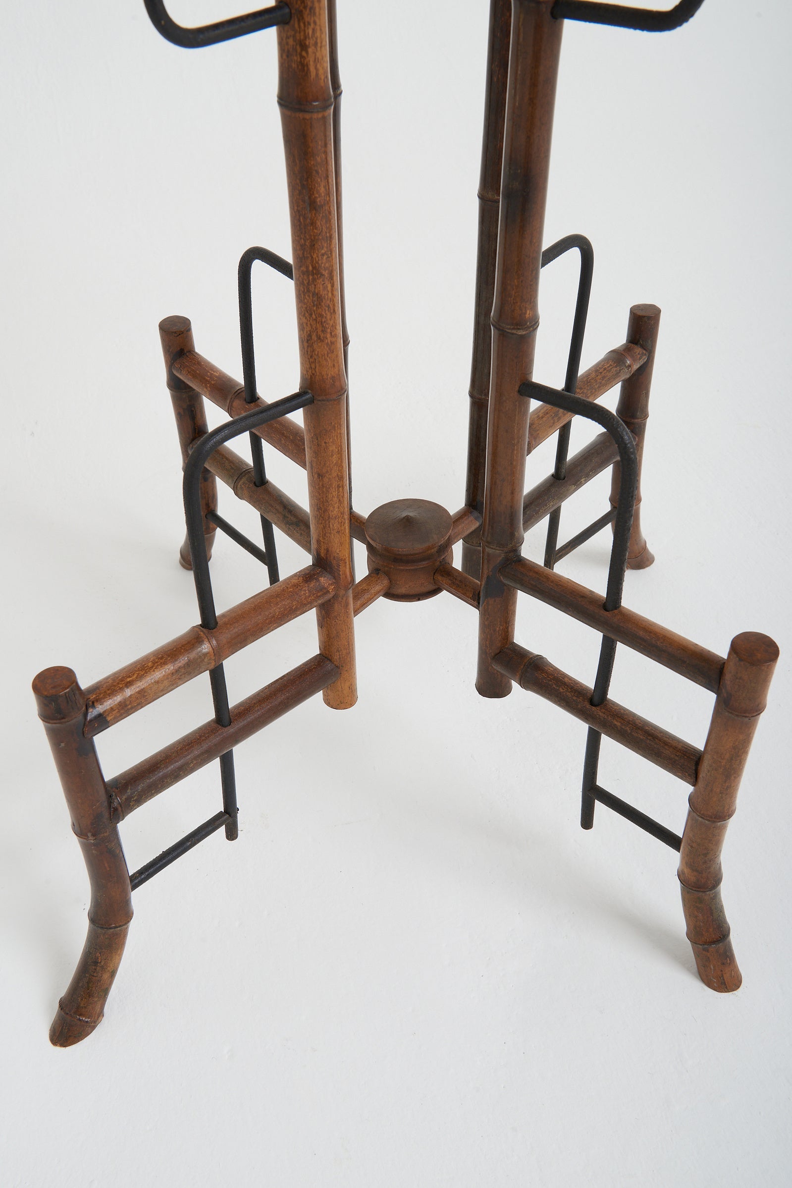 Japanese Lacquer and Bamboo Side Table